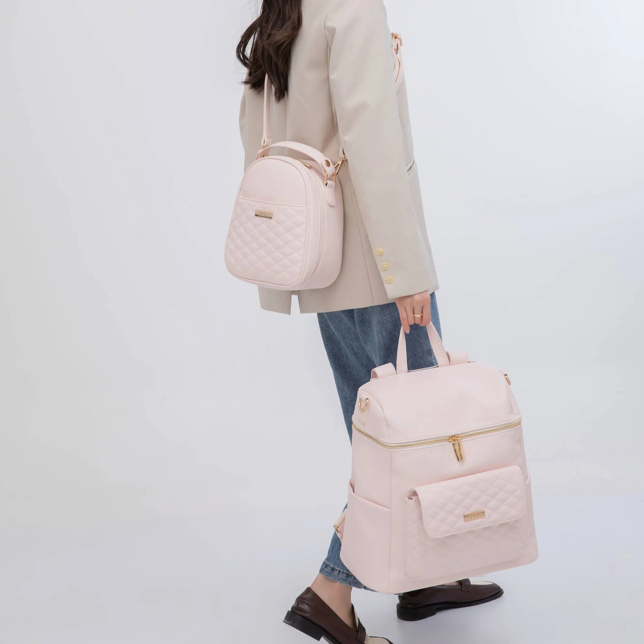 Monaco Backpack Diaper Bag | Pastel Pink - Image 10