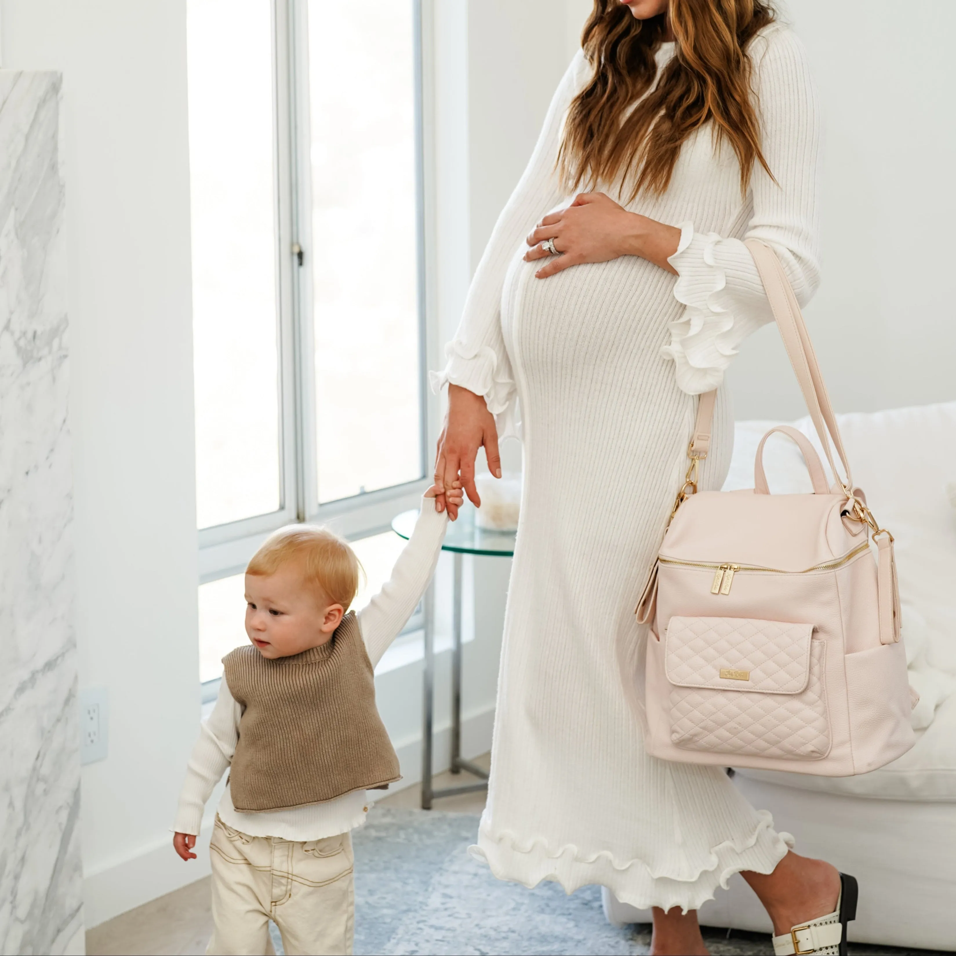 Monaco Backpack Diaper Bag | Pastel Pink - Image 13