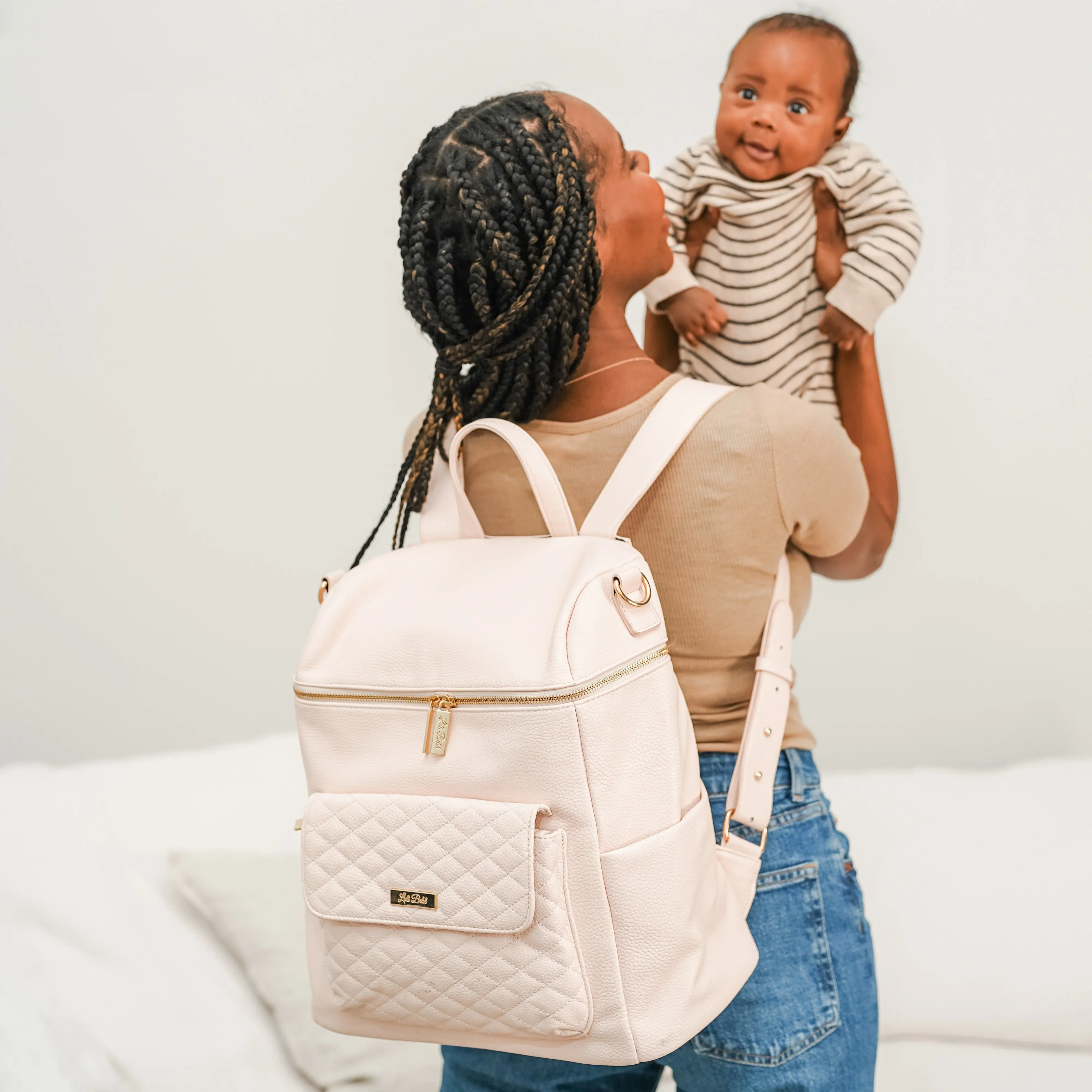Monaco Backpack Diaper Bag | Pastel Pink - Image 14