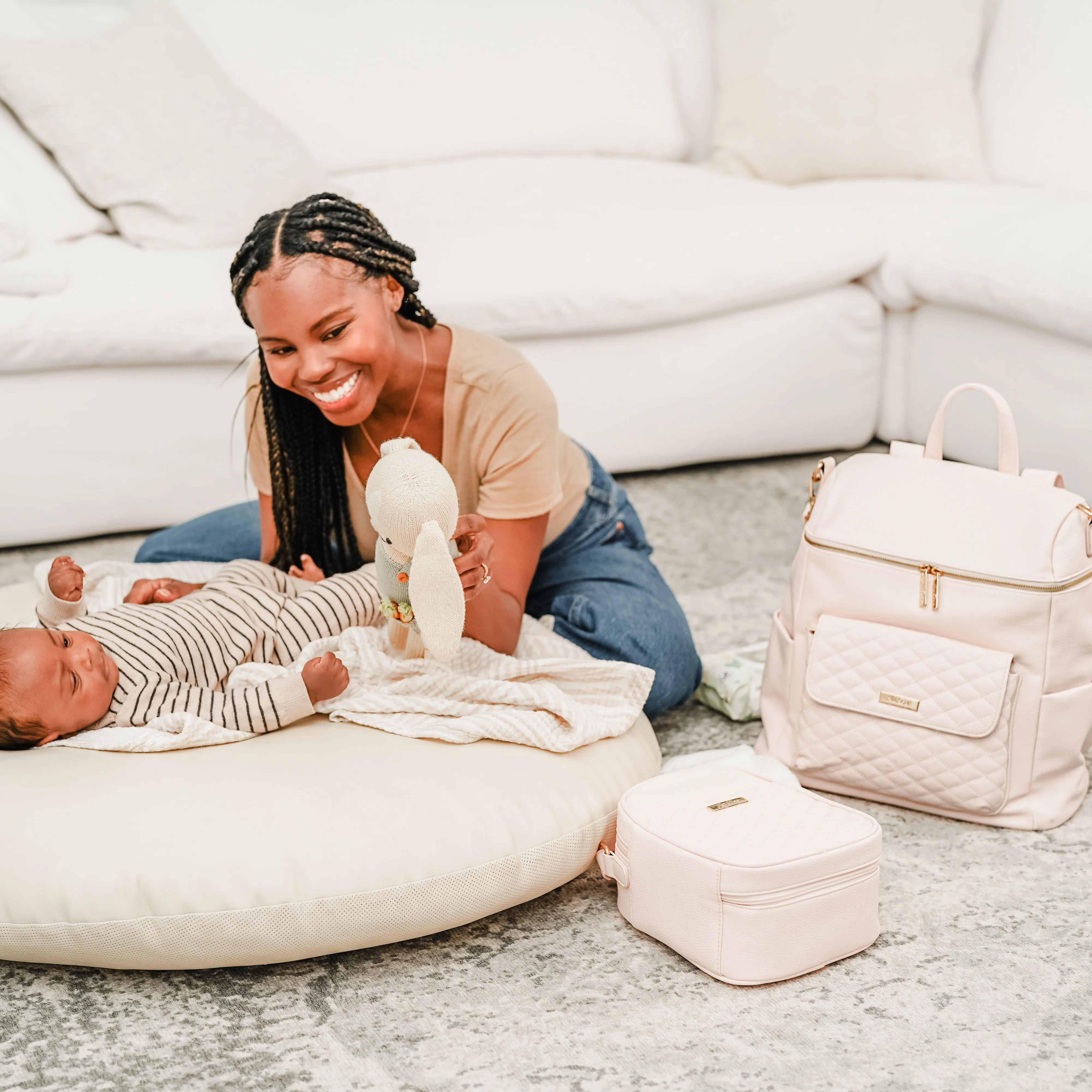 Monaco Backpack Diaper Bag | Pastel Pink - Image 15