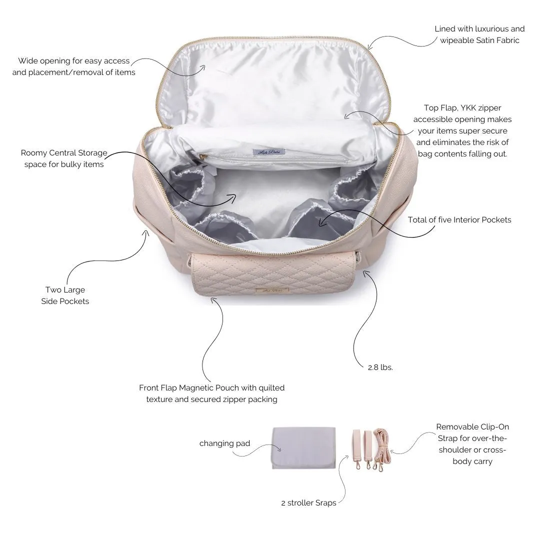 Monaco Backpack Diaper Bag | Pastel Pink - Image 3