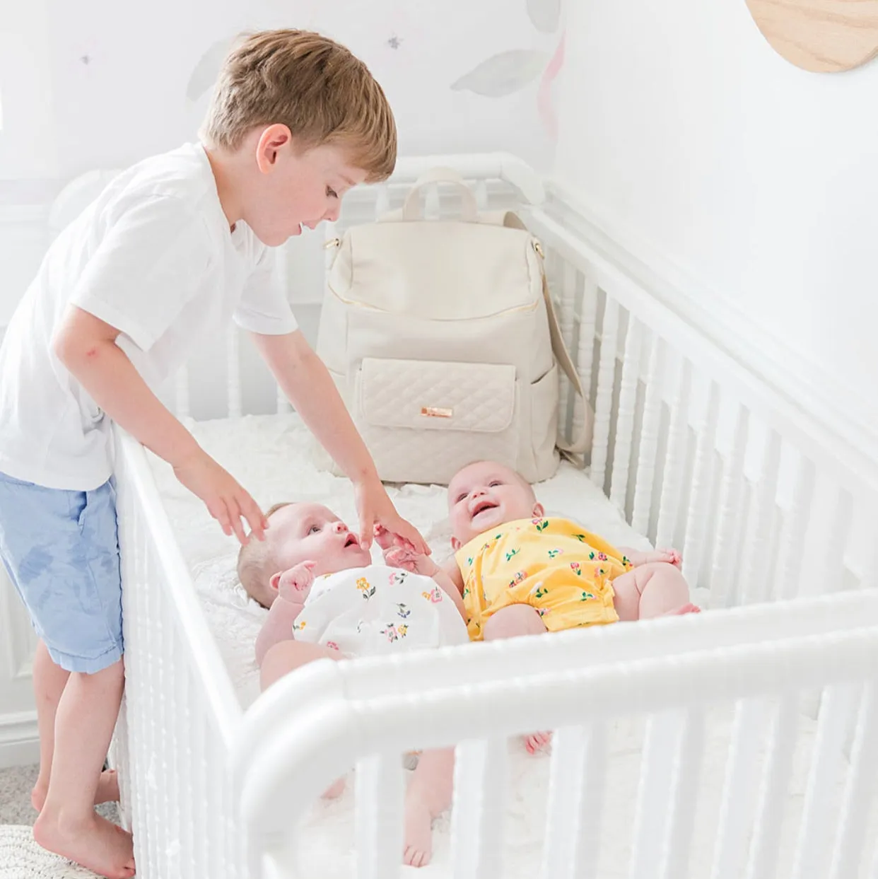 Monaco Backpack Diaper Bag | Pearl White - Image 10