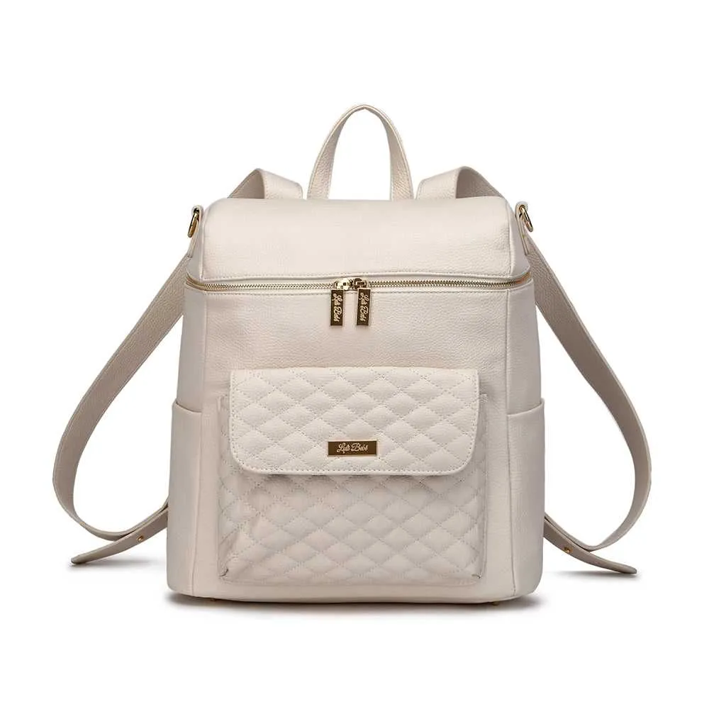 Monaco Backpack Diaper Bag | Pearl White - Image 3