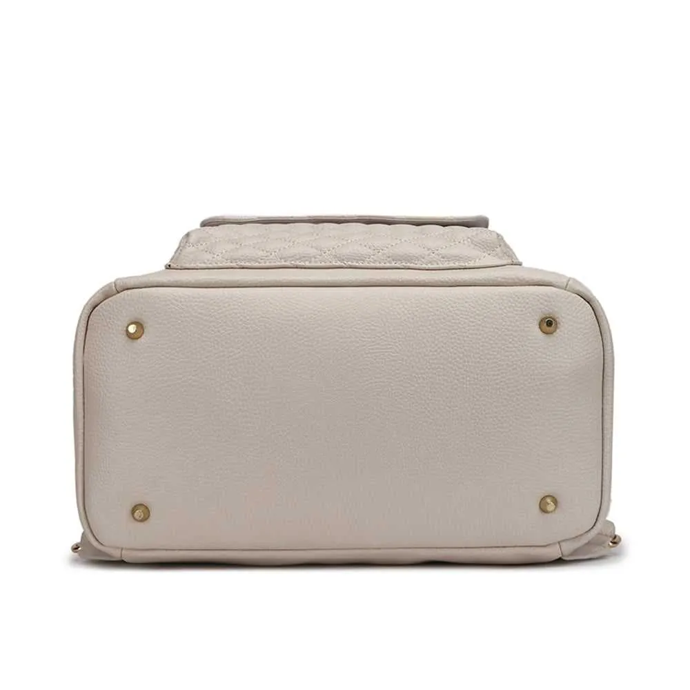 Monaco Backpack Diaper Bag | Pearl White - Image 9