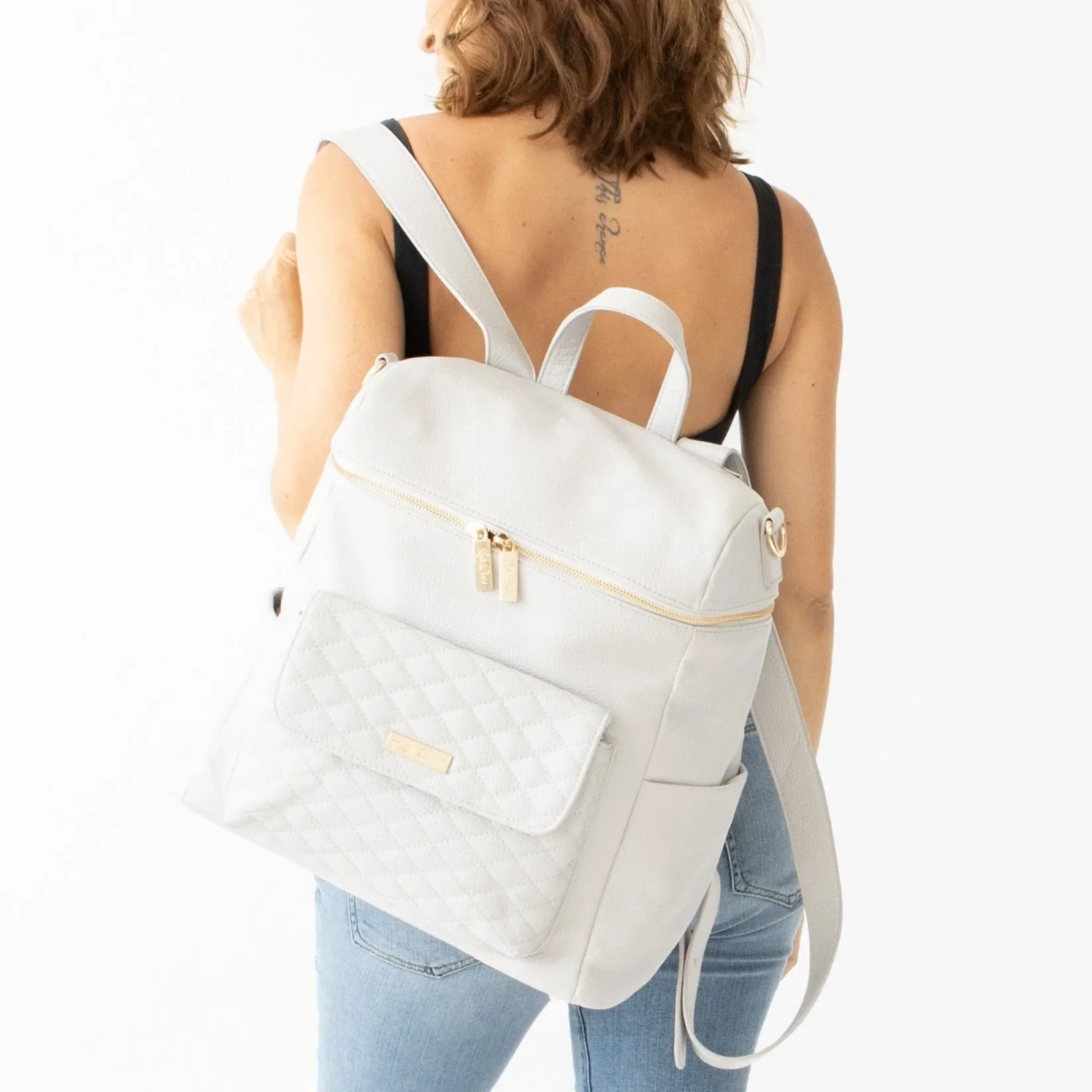 Monaco Backpack Diaper Bag | Stone Grey - Image 10
