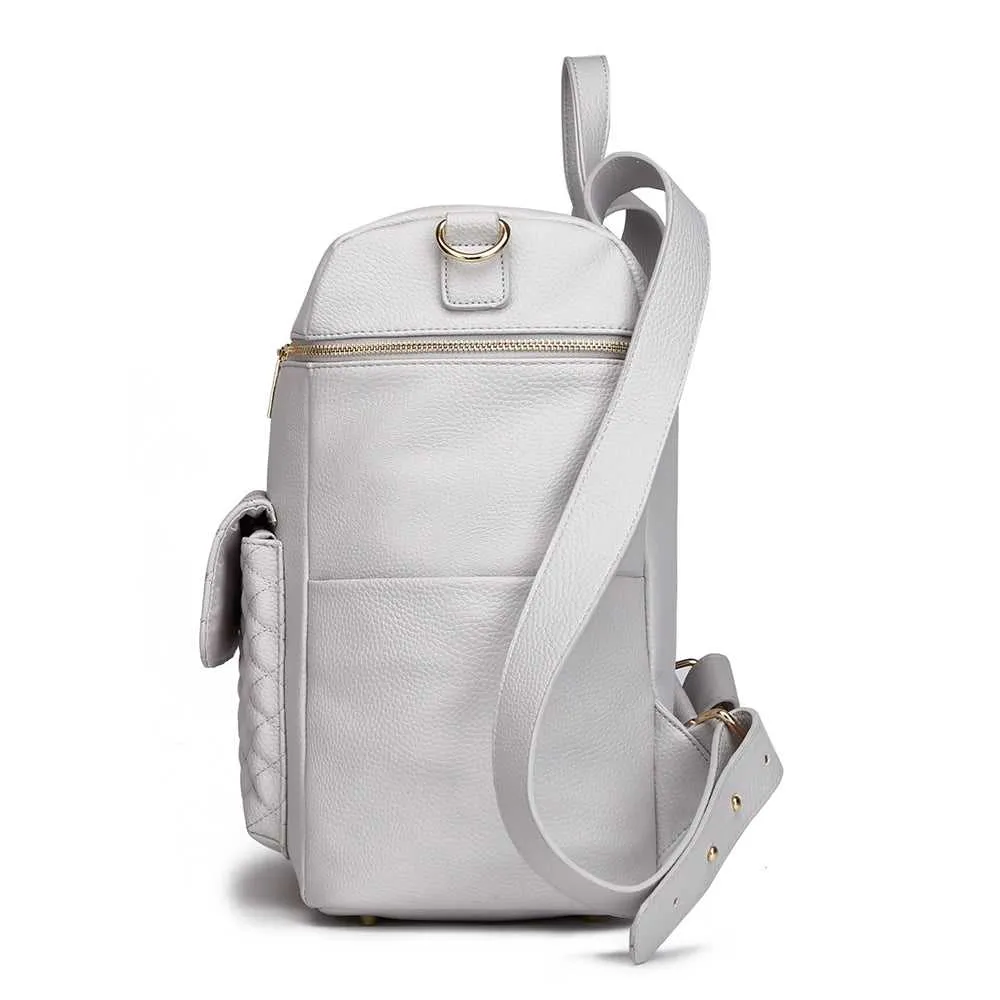 Monaco Backpack Diaper Bag | Stone Grey - Image 3