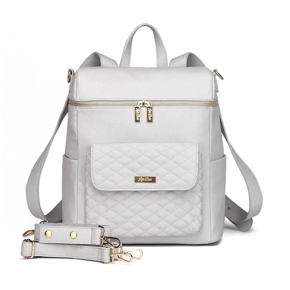 Monaco Backpack Diaper Bag | Stone Grey - Image 6