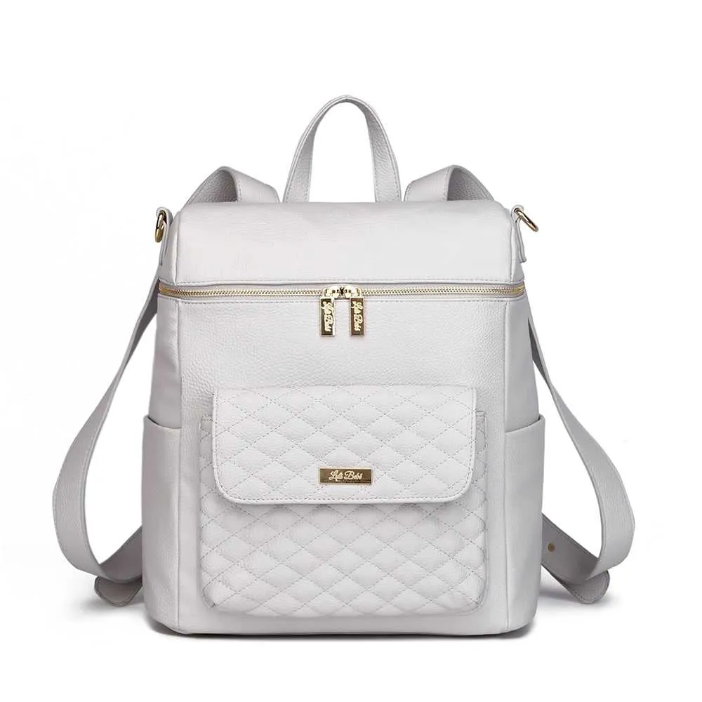 Monaco Backpack Diaper Bag | Stone Grey - Image 9