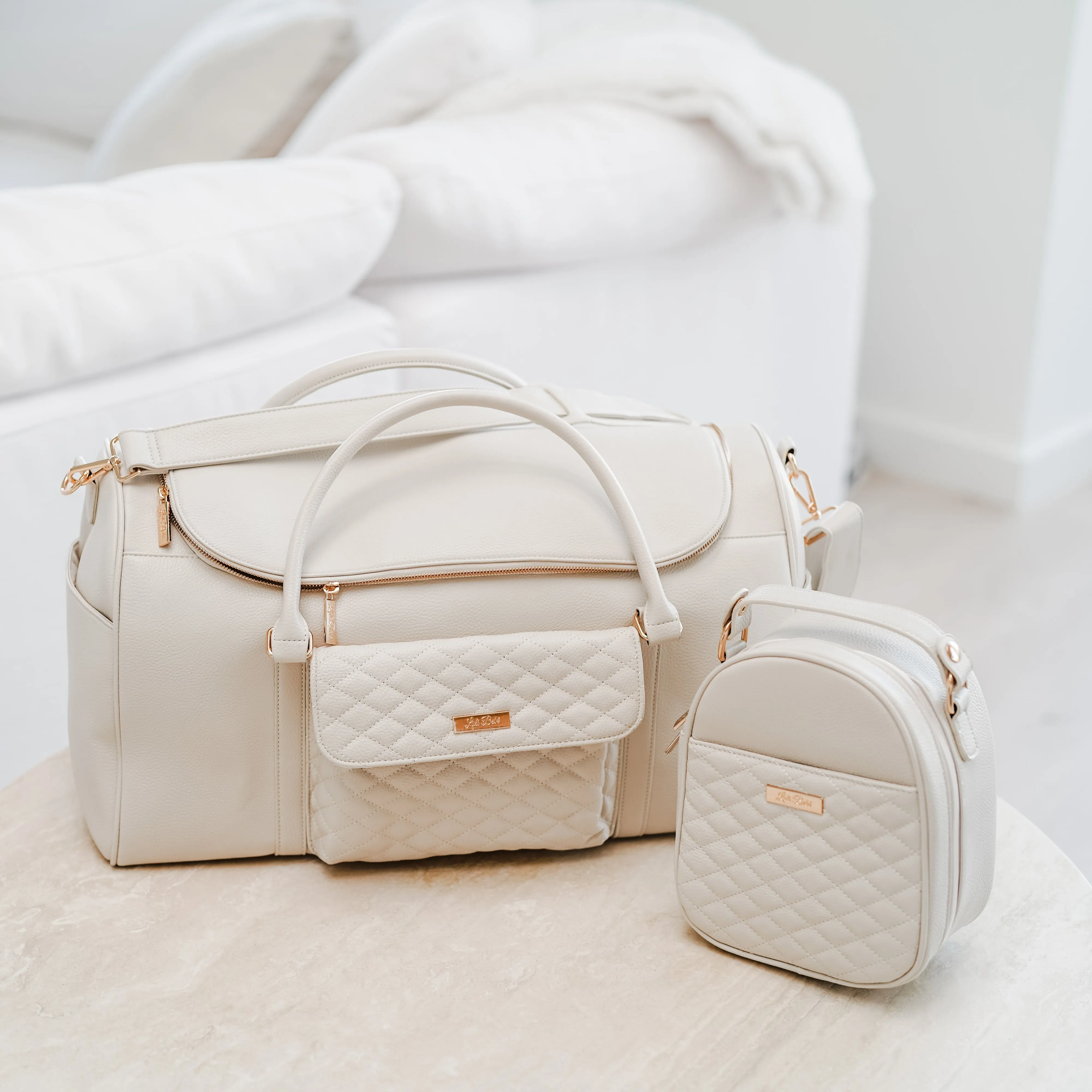 Monaco Travel Duffel Bag | Pearl White - Image 2