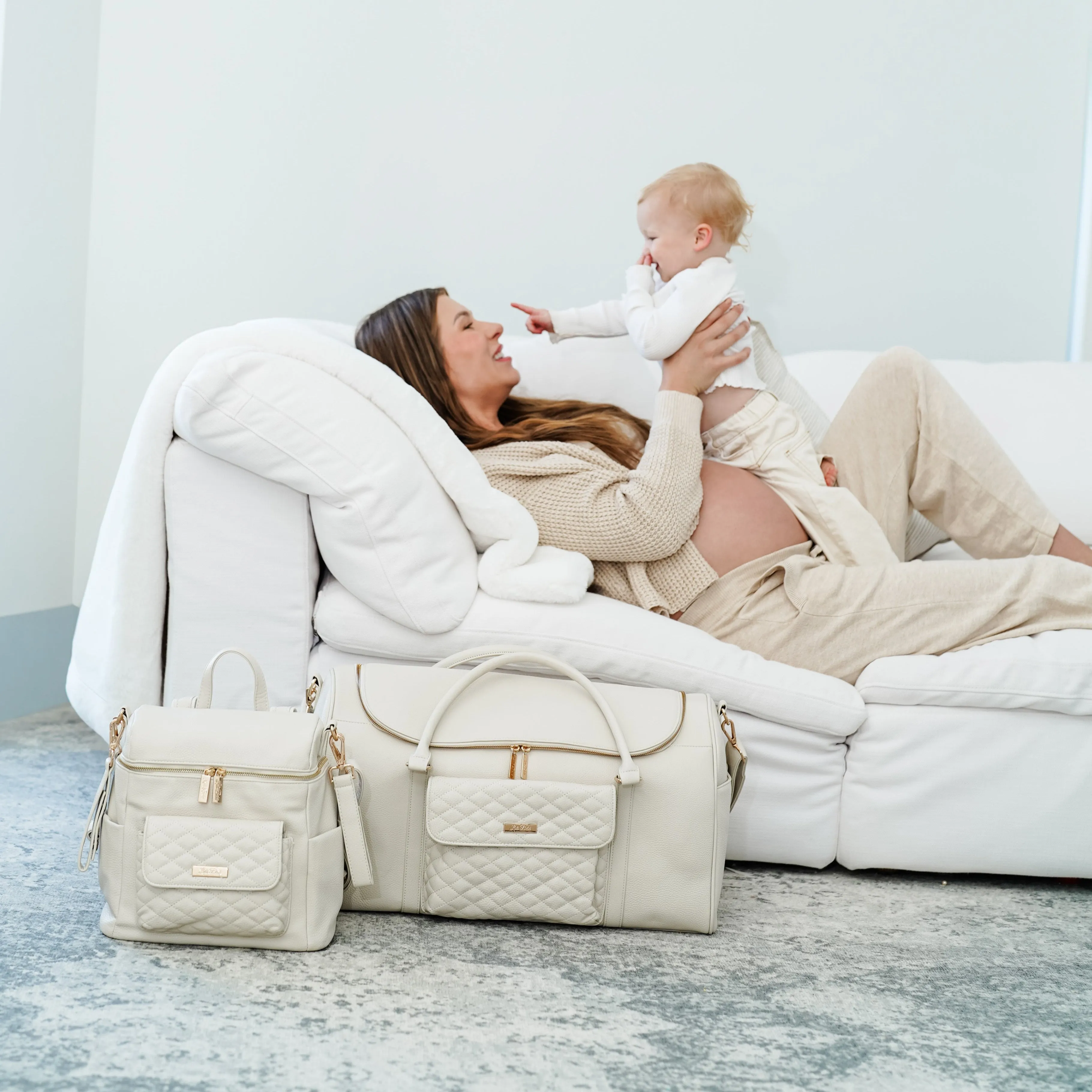 Monaco Travel Duffel Bag | Pearl White - Image 3