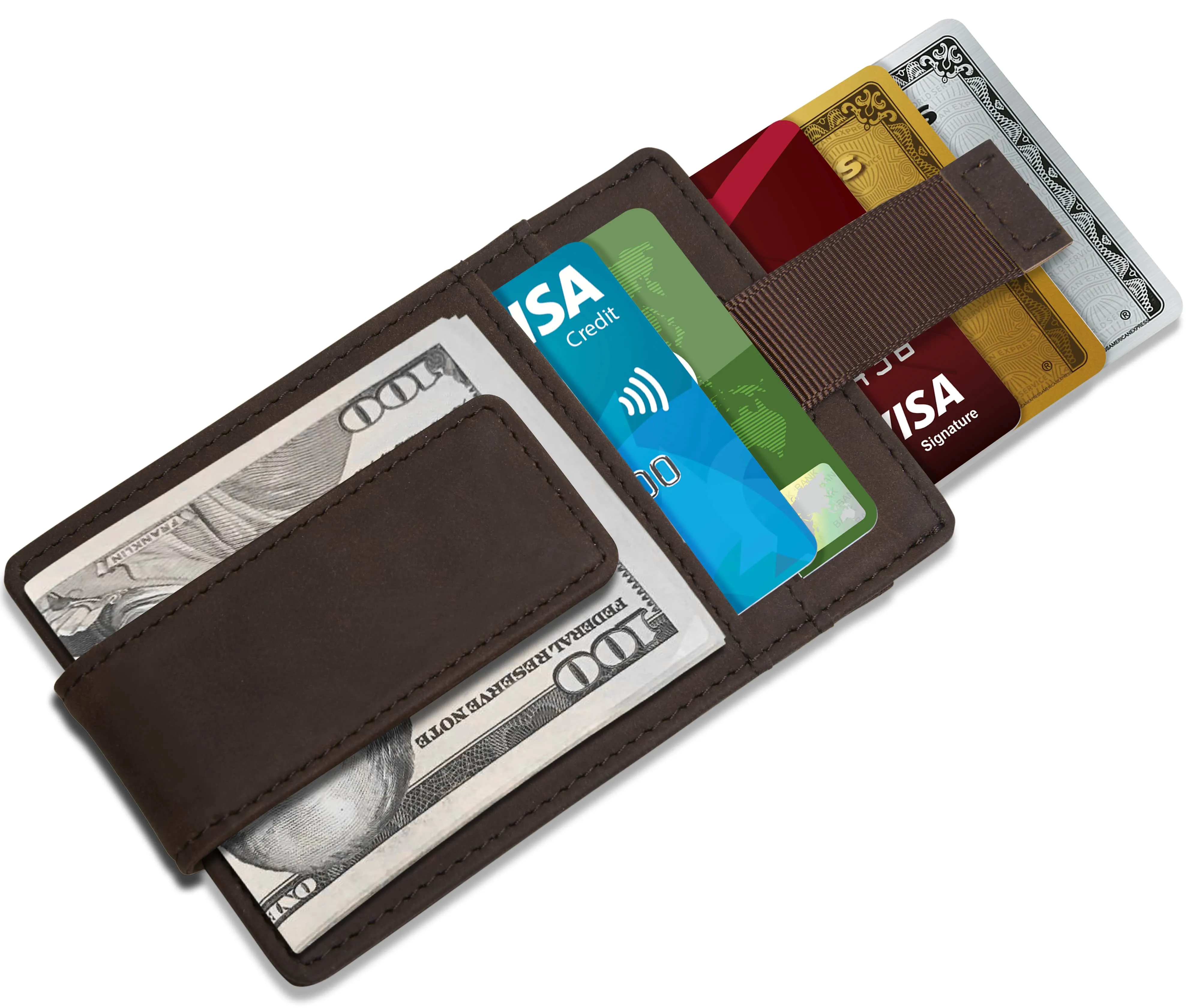 Vegan Leather Money Clip Card Holder - Image 3