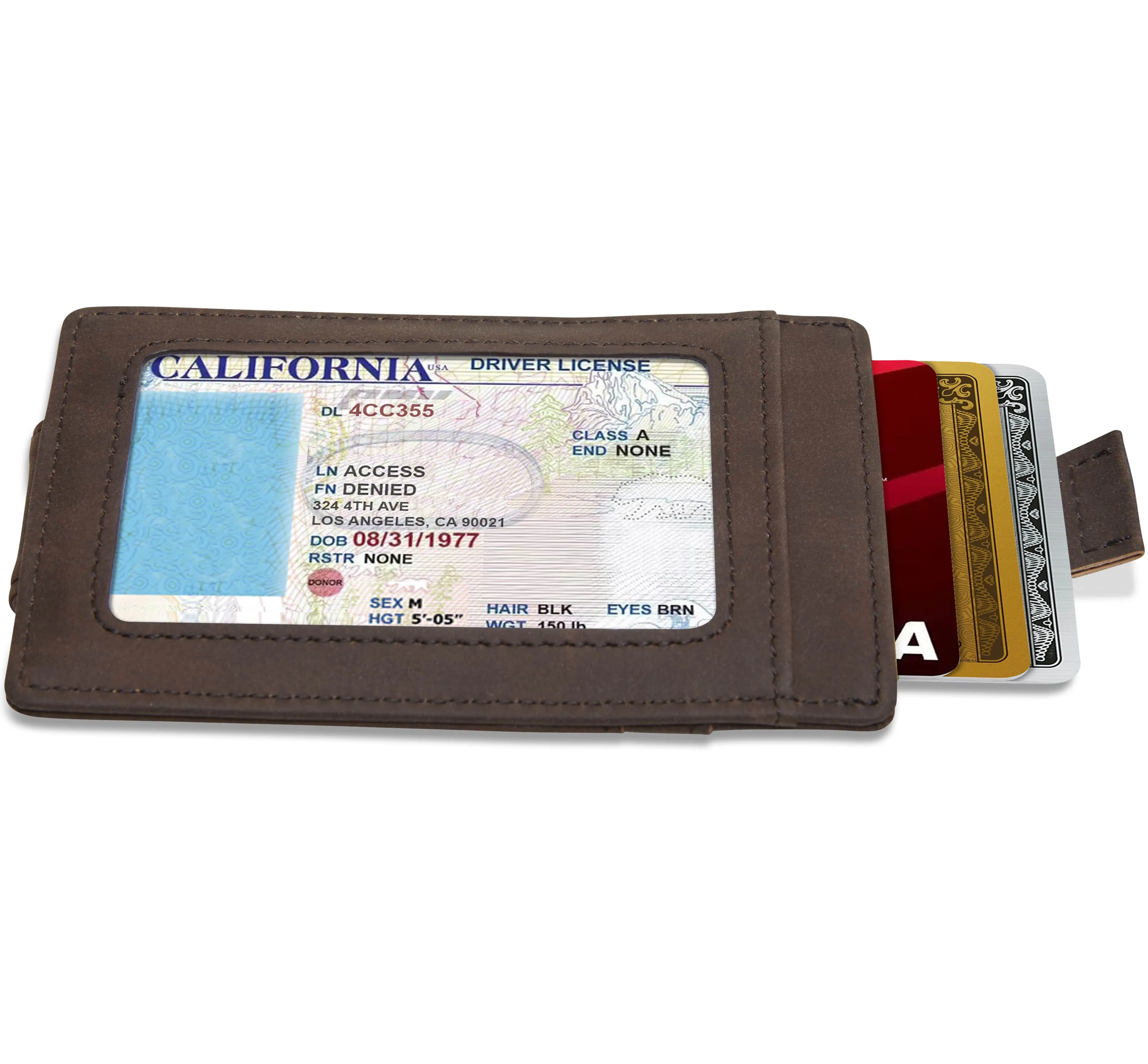 Vegan Leather Money Clip Card Holder - Image 4