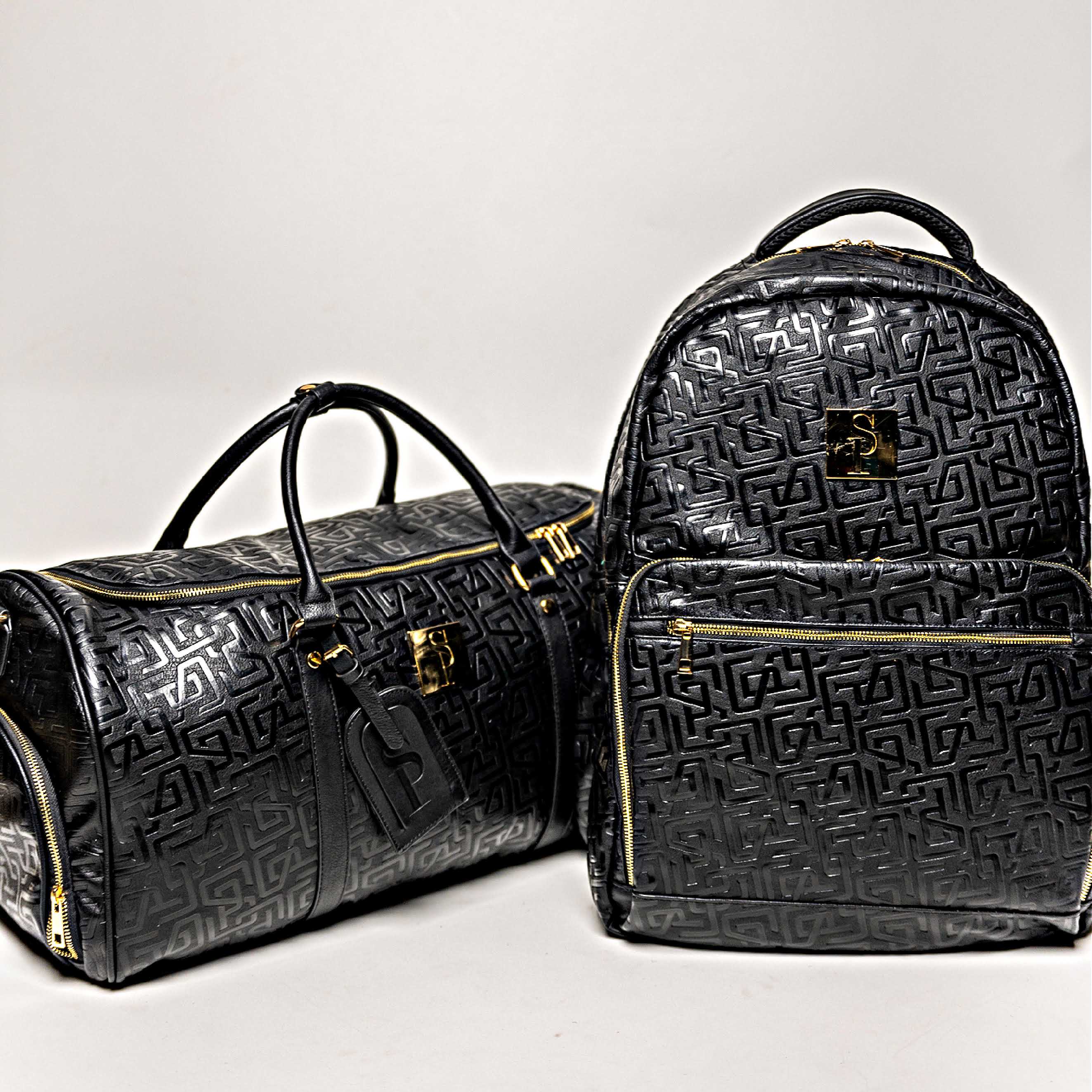 Monogram Leather 2 Bag Set (Commuter and Duffle) - Image 5
