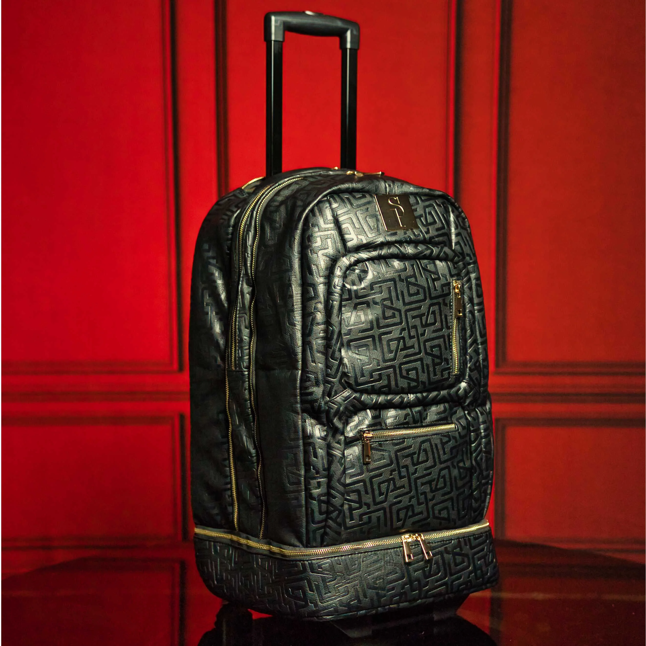 Monogram Leather Roller Bag Set (Signature Roller and Duffle) - Image 3