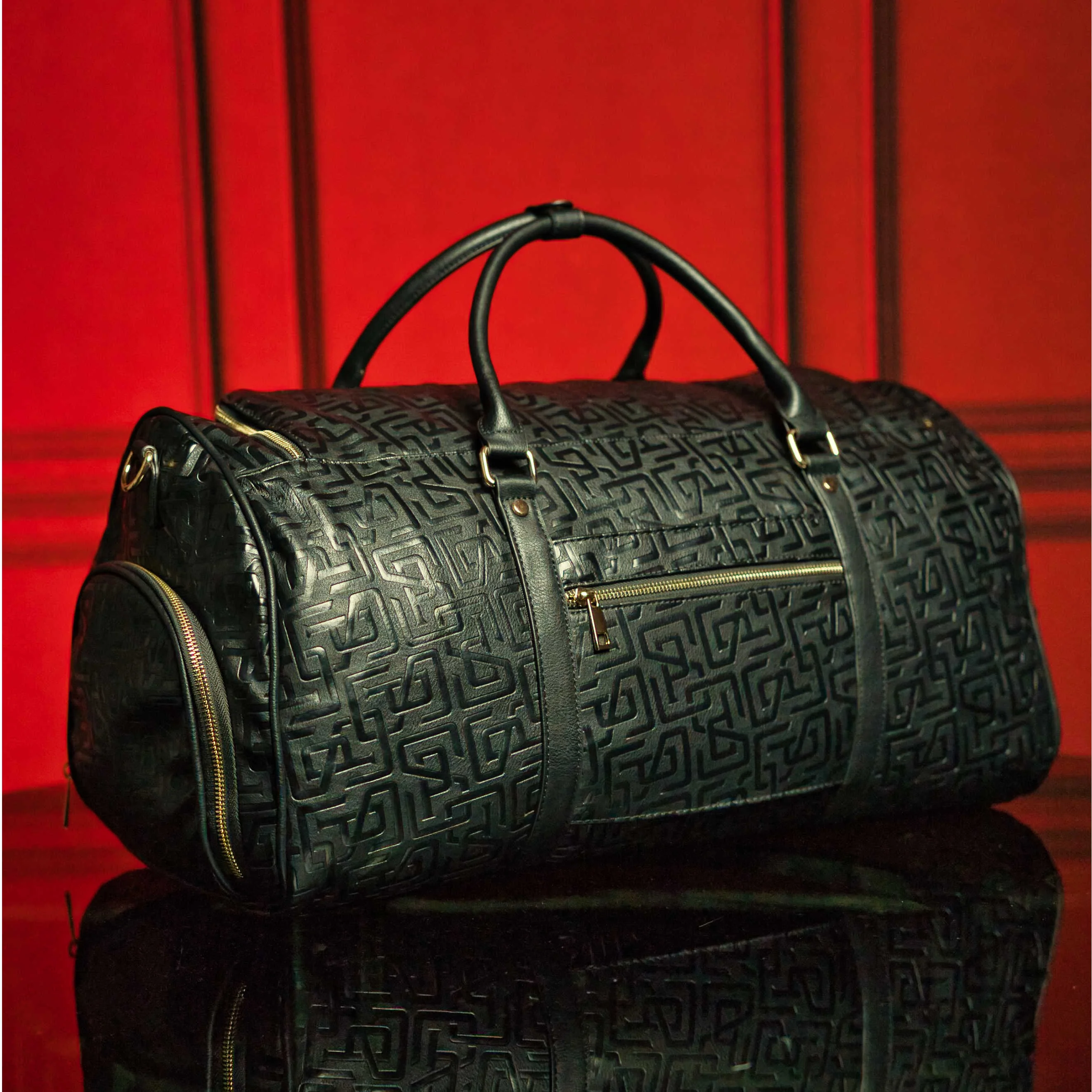 Monogram Leather Roller Bag Set (Signature Roller and Duffle) - Image 4
