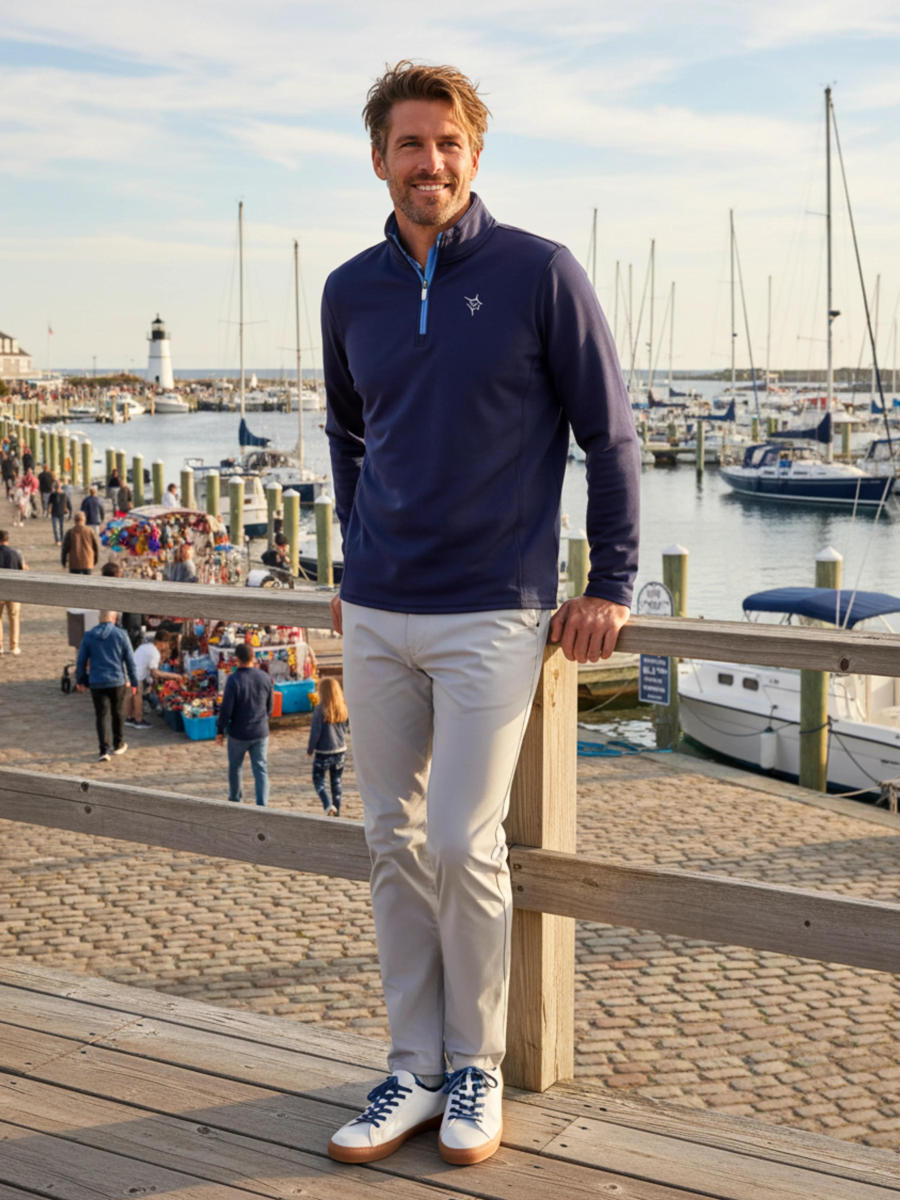 Montauk Long Sleeve Shirt. Navy - Image 2
