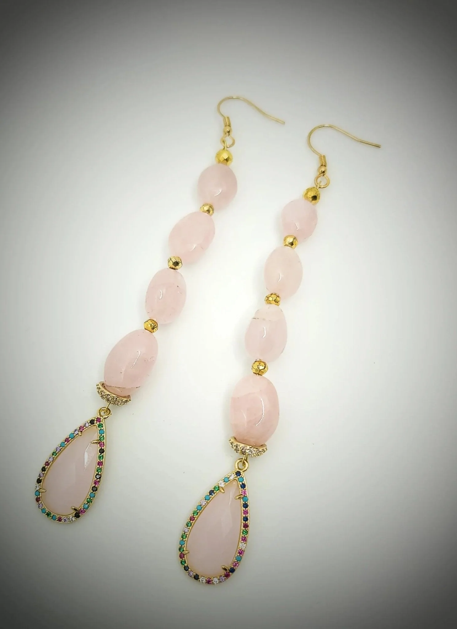 Morganite Dangling Earrings - Image 2