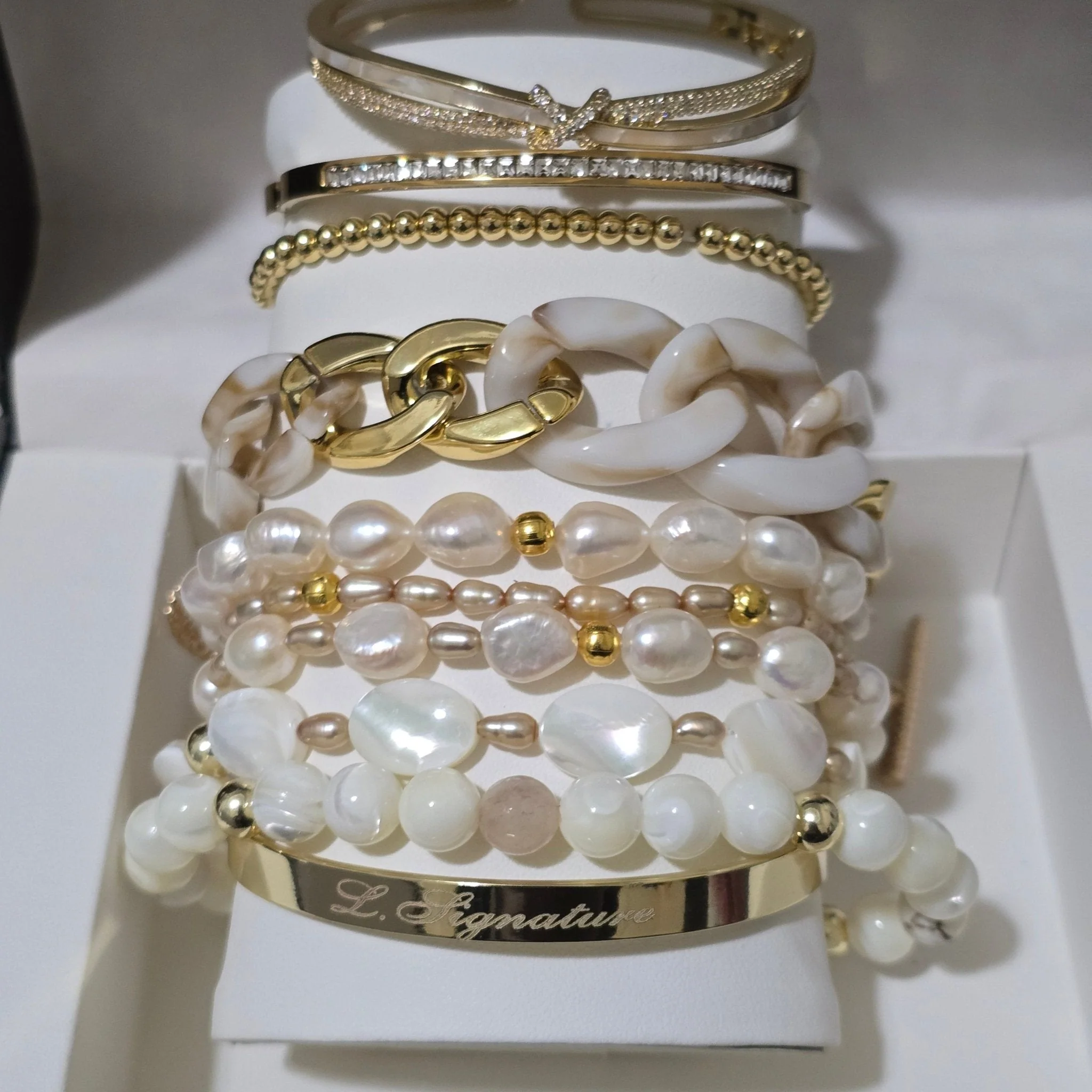 Mother of Pearl Stacked Bracelet Set - Image 3