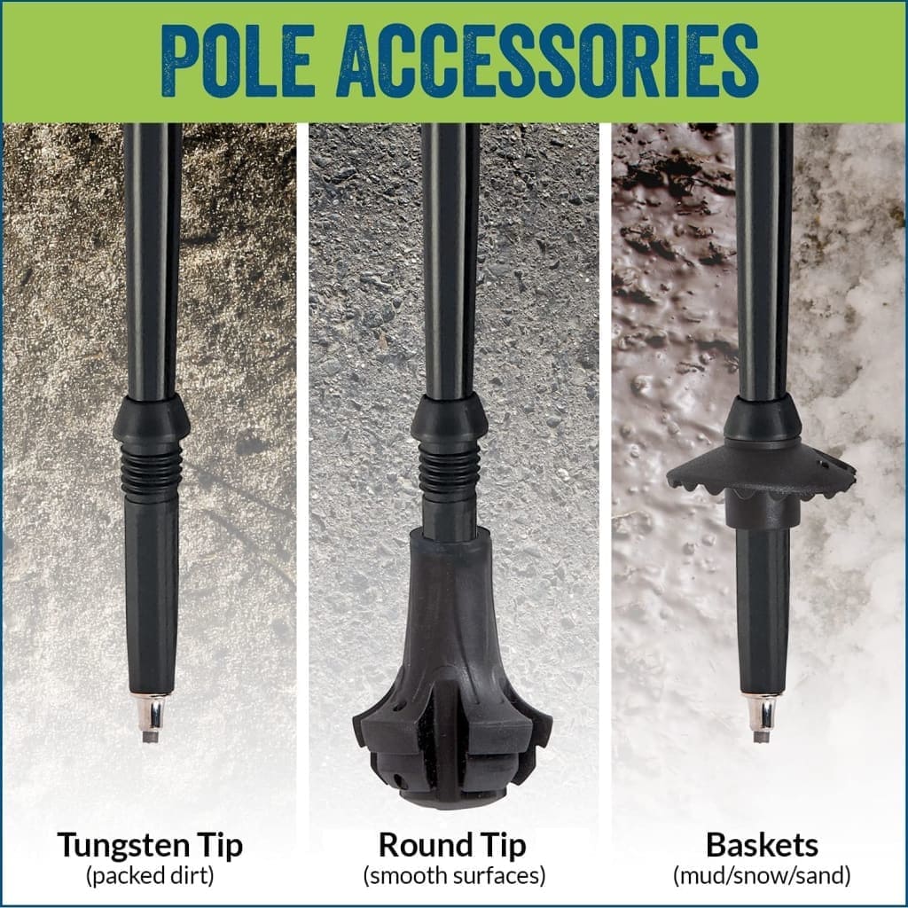 Motivator Walking Poles for Balance and Rehab - Patented Stability Grips - Lightweight, Adjustable, and Collapsible -2 Pieces Adjustable w/flip Locks, Detachable feet and Travel Bag - For Heights up to 6'2" - Image 11
