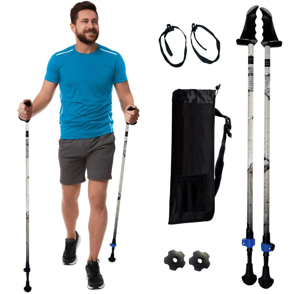 Motivator Walking Poles for Balance and Rehab - Patented Stability Grips - Lightweight, Adjustable, and Collapsible -2 Pieces Adjustable w/flip Locks, Detachable feet and Travel Bag - For Heights up to 6'2" - Image 15
