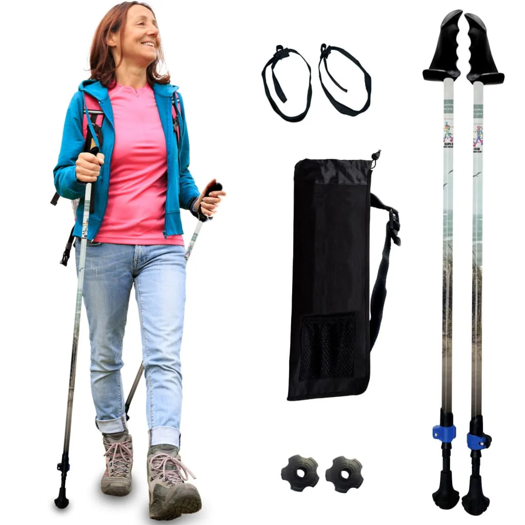 Motivator Walking Poles for Balance and Rehab - Patented Stability Grips - Lightweight, Adjustable, and Collapsible -2 Pieces Adjustable w/flip Locks, Detachable feet and Travel Bag - For Heights up to 6'2" - Image 16