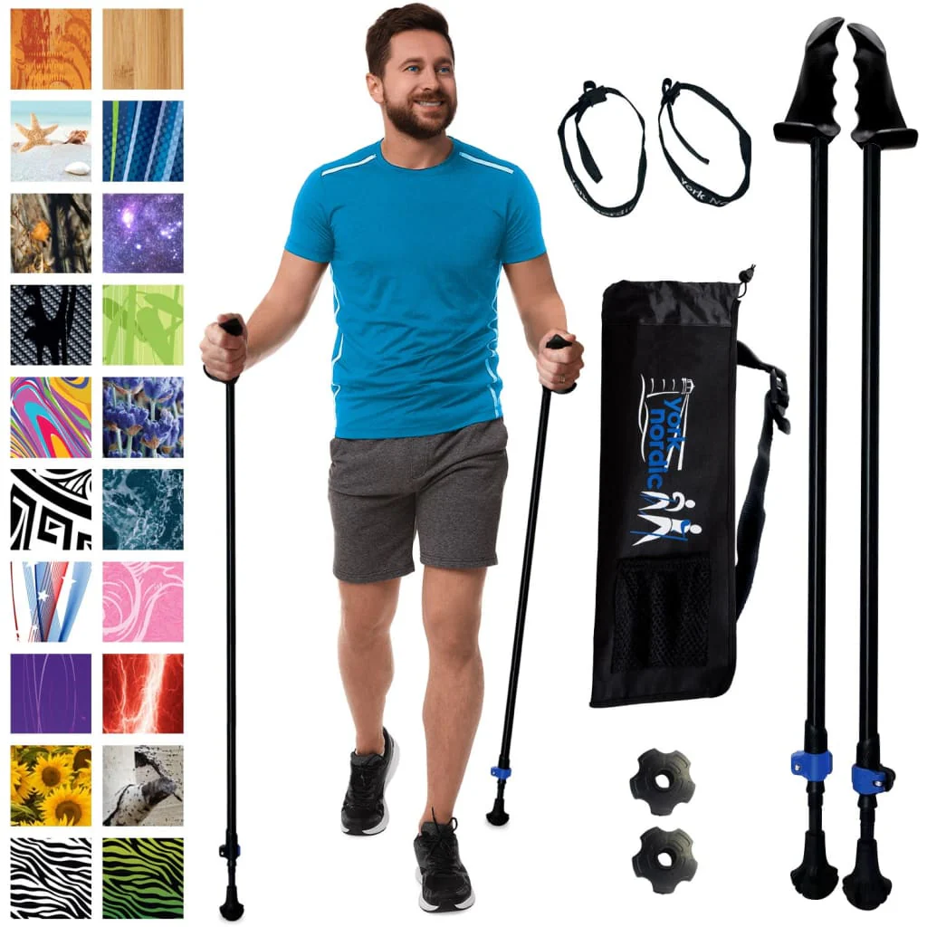 Motivator Walking Poles for Balance and Rehab - Patented Stability Grips - Lightweight, Adjustable, and Collapsible -2 Pieces Adjustable w/flip Locks, Detachable feet and Travel Bag - For Heights up to 6'2" - Image 2