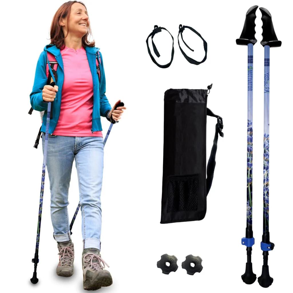 Motivator Walking Poles for Balance and Rehab - Patented Stability Grips - Lightweight, Adjustable, and Collapsible -2 Pieces Adjustable w/flip Locks, Detachable feet and Travel Bag - For Heights up to 6'2" - Image 21