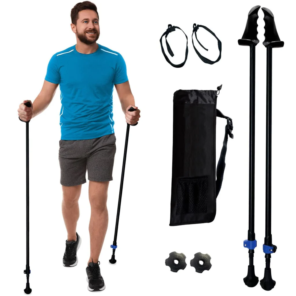 Motivator Walking Poles for Balance and Rehab - Patented Stability Grips - Lightweight, Adjustable, and Collapsible -2 Pieces Adjustable w/flip Locks, Detachable feet and Travel Bag - For Heights up to 6'2" - Image 22