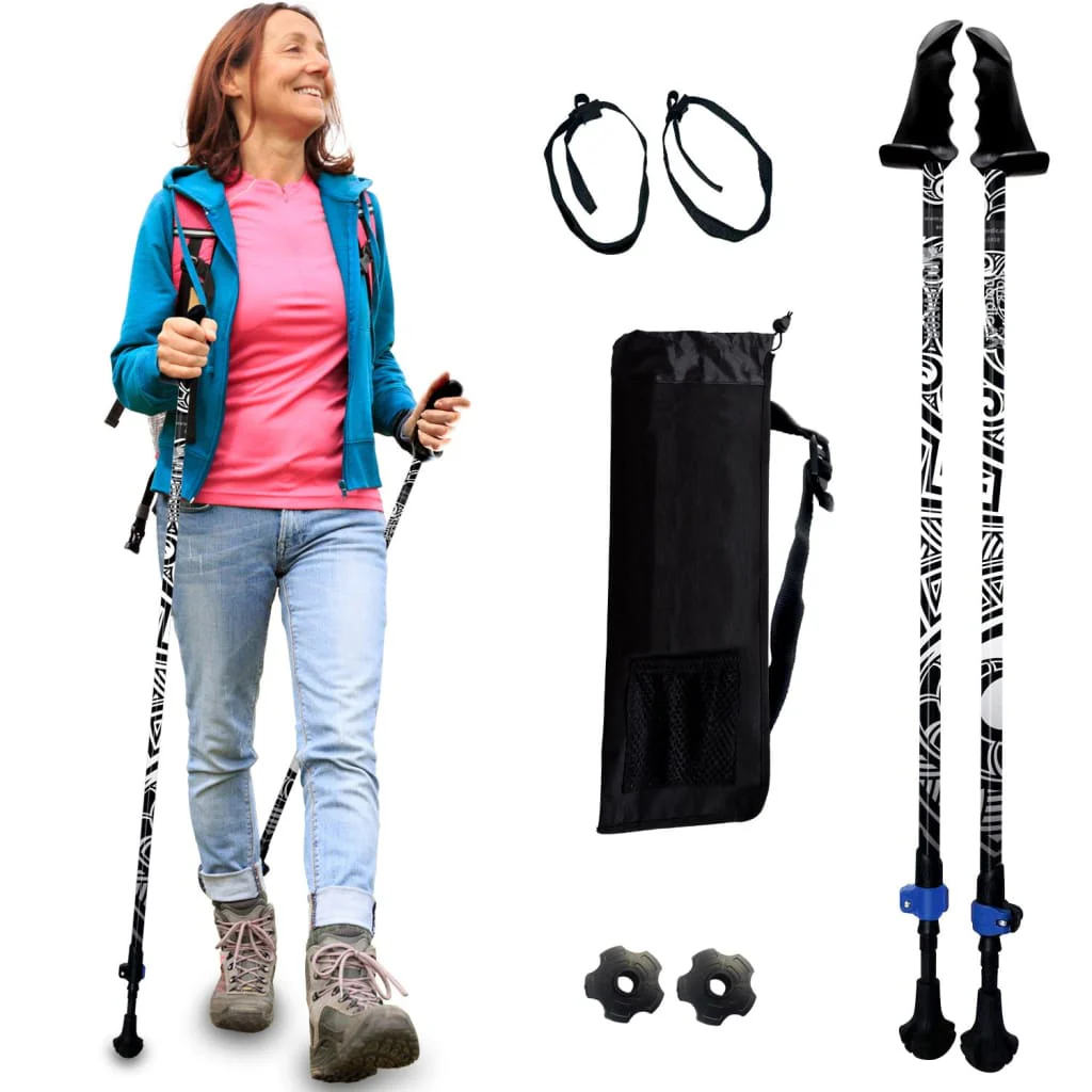Motivator Walking Poles for Balance and Rehab - Patented Stability Grips - Lightweight, Adjustable, and Collapsible -2 Pieces Adjustable w/flip Locks, Detachable feet and Travel Bag - For Heights up to 6'2" - Image 23