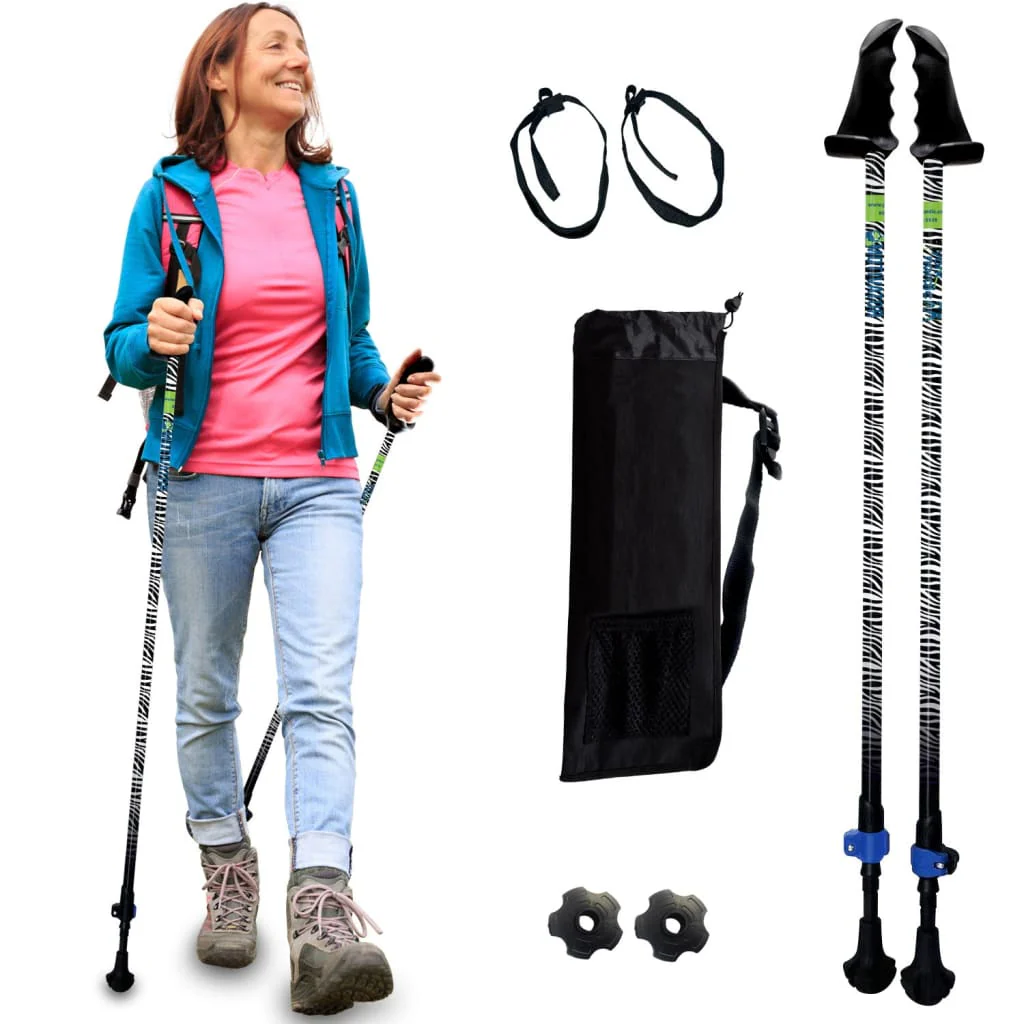 Motivator Walking Poles for Balance and Rehab - Patented Stability Grips - Lightweight, Adjustable, and Collapsible -2 Pieces Adjustable w/flip Locks, Detachable feet and Travel Bag - For Heights up to 6'2" - Image 33