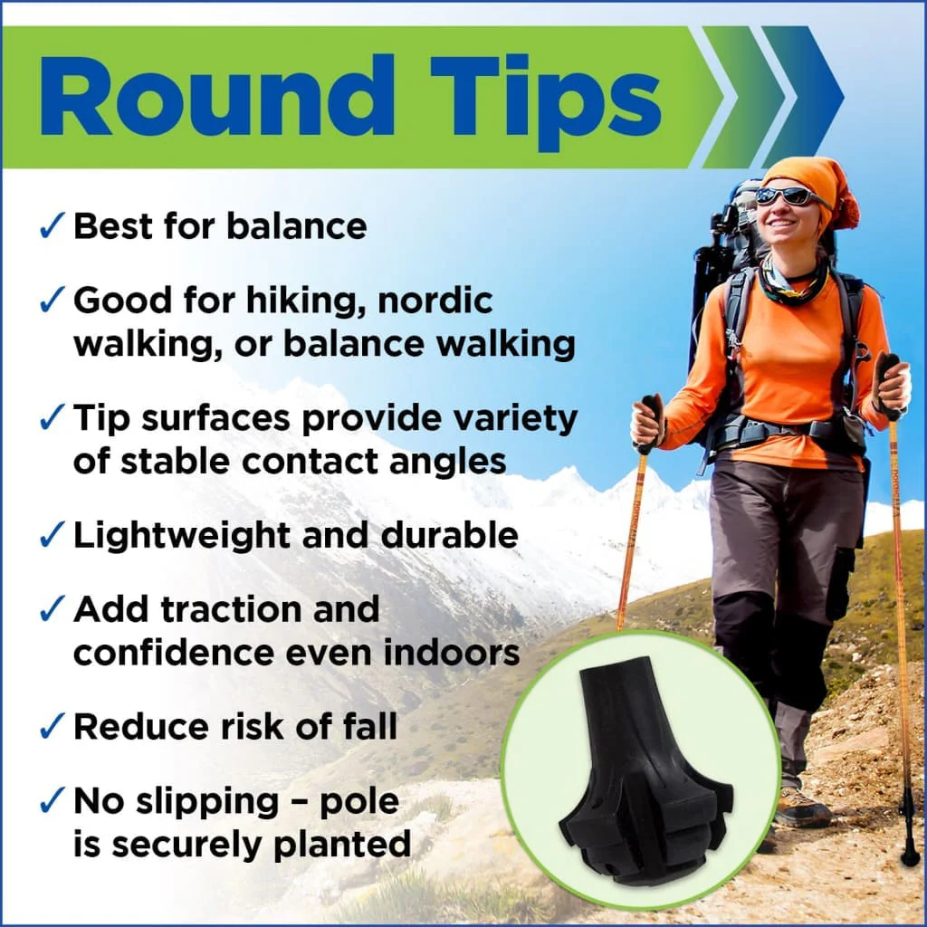 Motivator Walking Poles for Balance and Rehab - Patented Stability Grips - Lightweight, Adjustable, and Collapsible -2 Pieces Adjustable w/flip Locks, Detachable feet and Travel Bag - For Heights up to 6'2" - Image 9