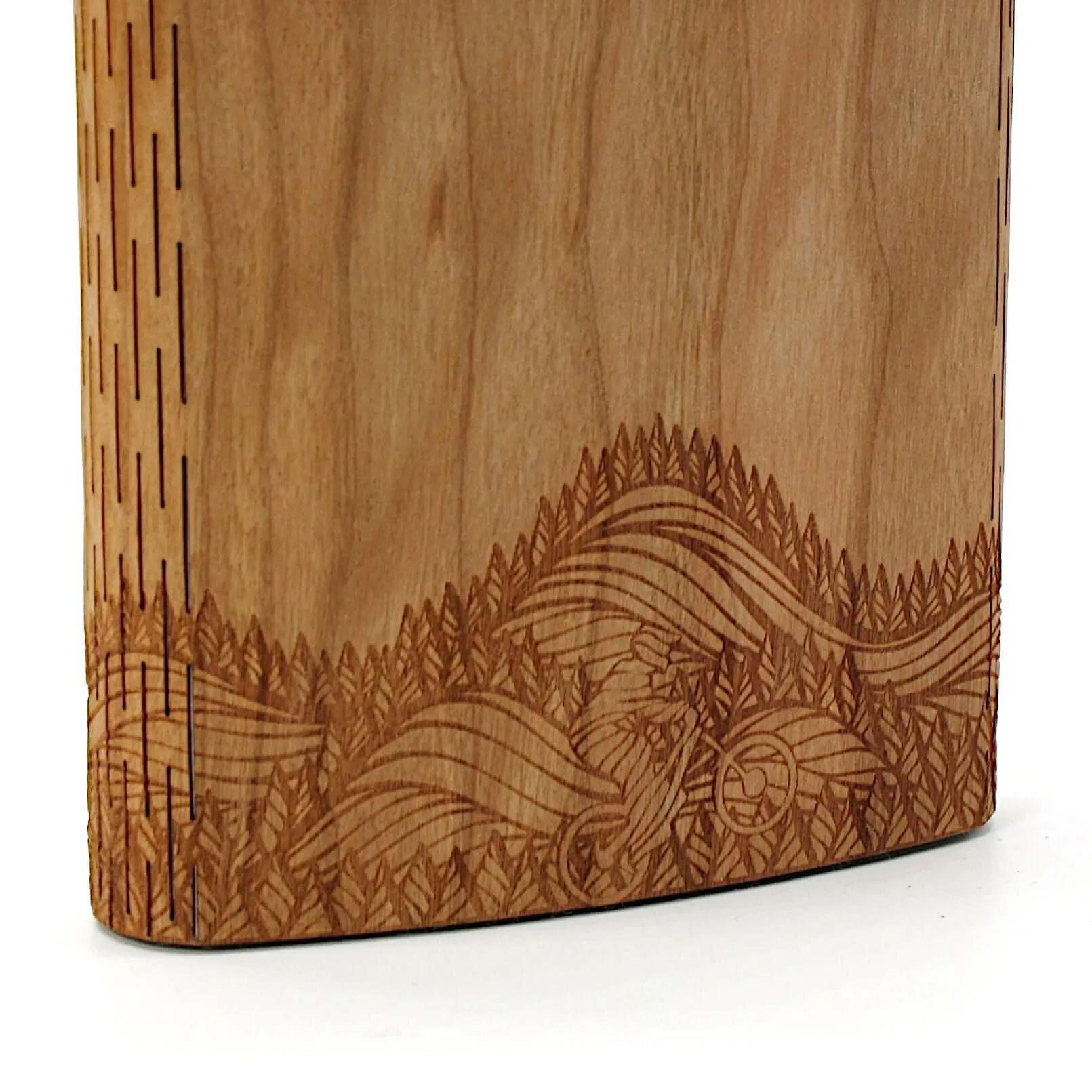 Mountain Biker 6 oz. Wooden Hip Flask - Outdoor Adventure Series - Art by Ben McKenzie - Image 5