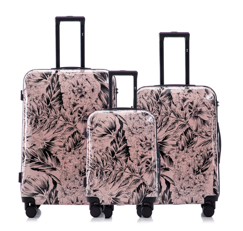 Multi-color Design 3-Piece Spinner Luggage Set with Lock - Image 13