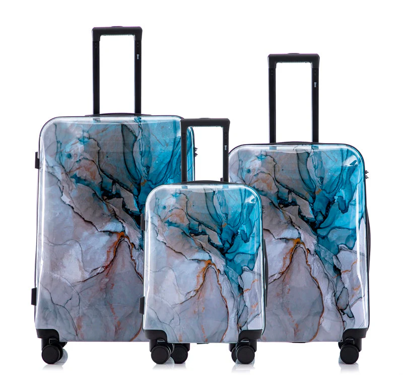 Multi-color Design 3-Piece Spinner Luggage Set with Lock - Image 25
