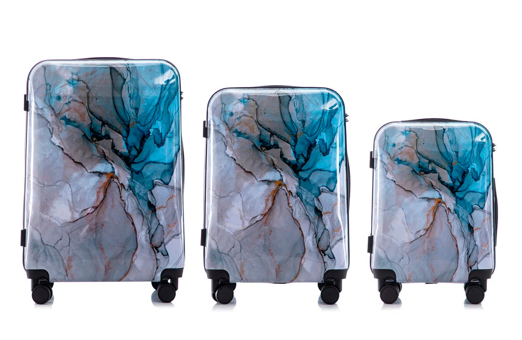 Multi-color Design 3-Piece Spinner Luggage Set with Lock - Image 26