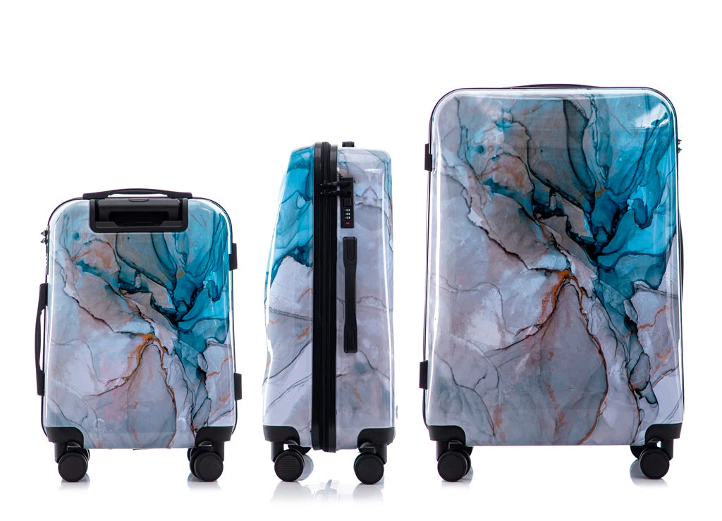Multi-color Design 3-Piece Spinner Luggage Set with Lock - Image 27
