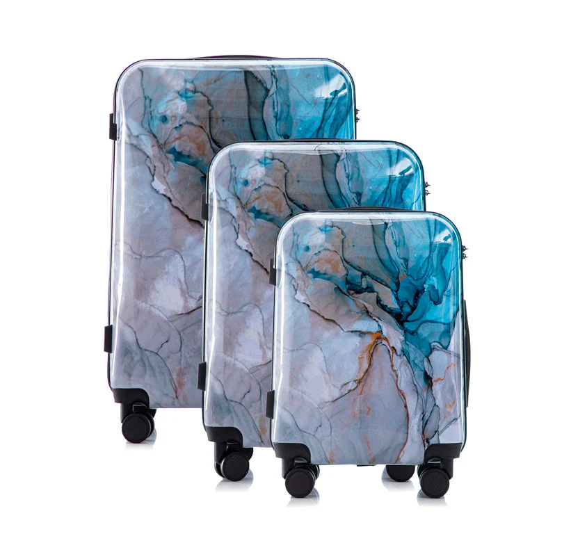 Multi-color Design 3-Piece Spinner Luggage Set with Lock - Image 28
