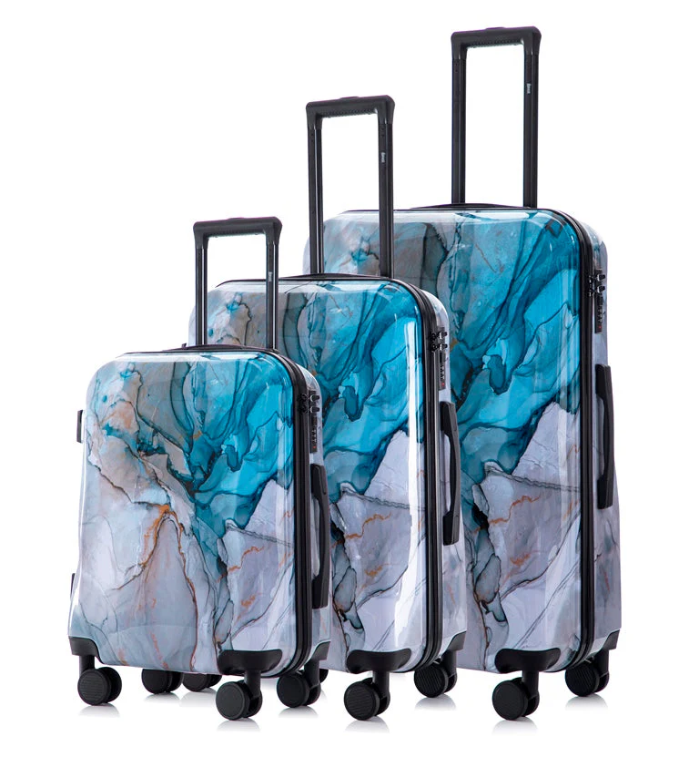 Multi-color Design 3-Piece Spinner Luggage Set with Lock - Image 29