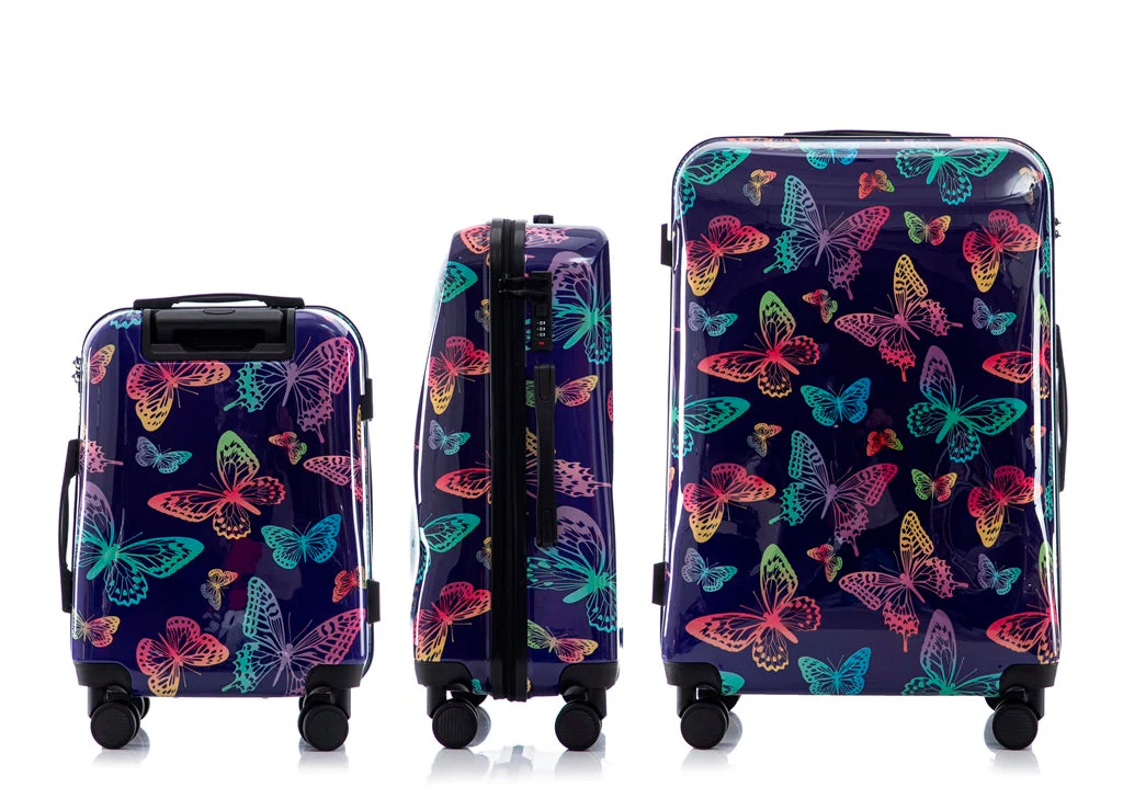 Multi-color Design 3-Piece Spinner Luggage Set with Lock - Image 5