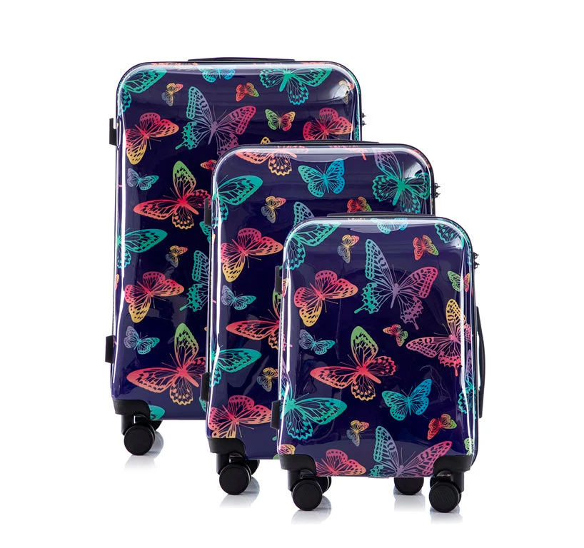 Multi-color Design 3-Piece Spinner Luggage Set with Lock - Image 6