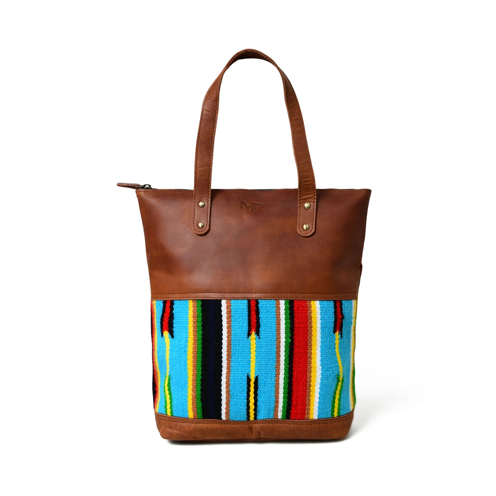 Multicoloured Leather Tote Bag - Image 3