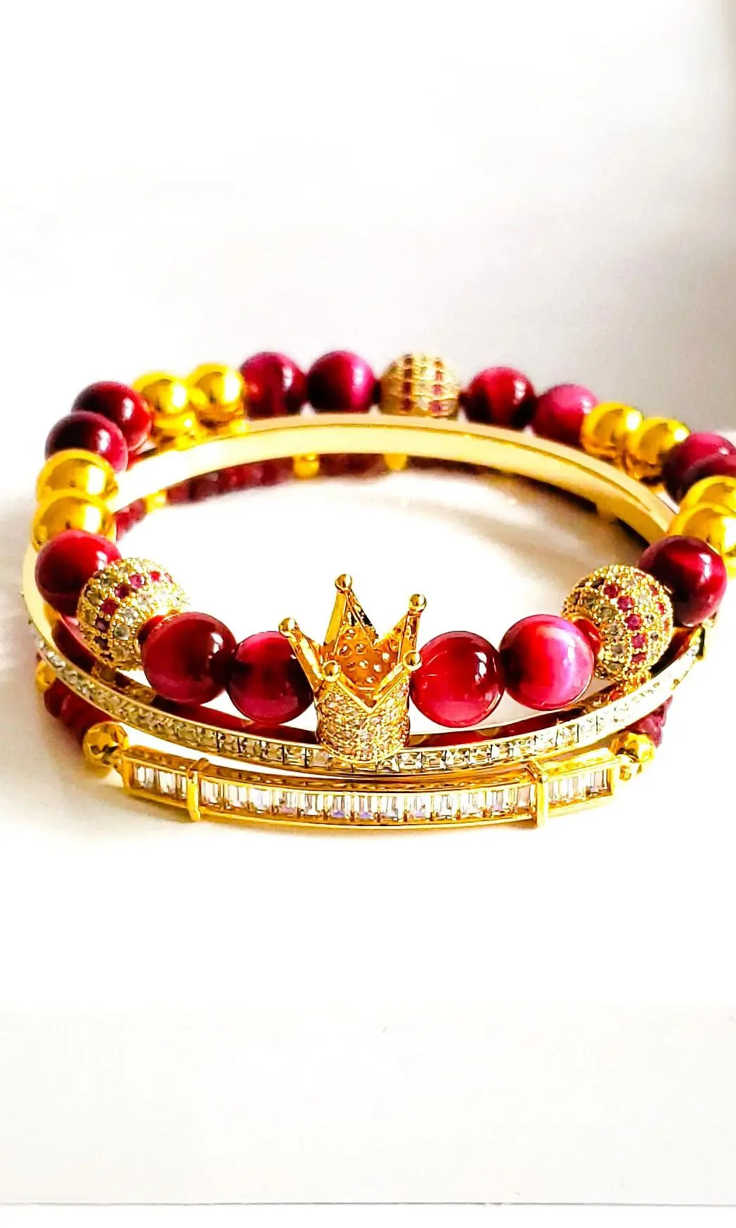 My "Ruby" Crown Bracelet Set
