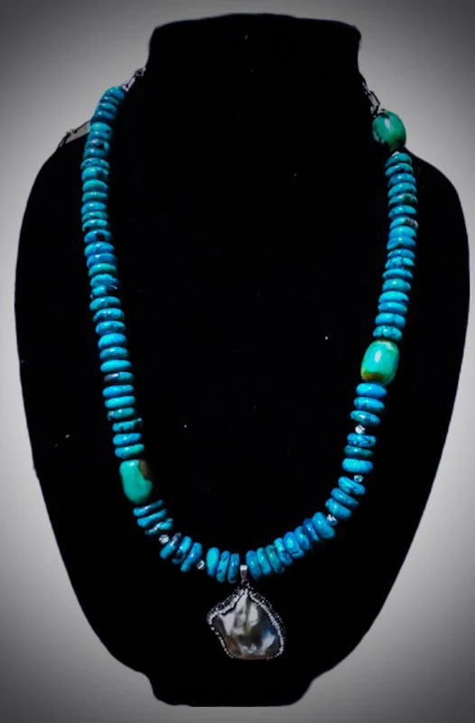 Natural Blue Turquoise Necklace - Image 2