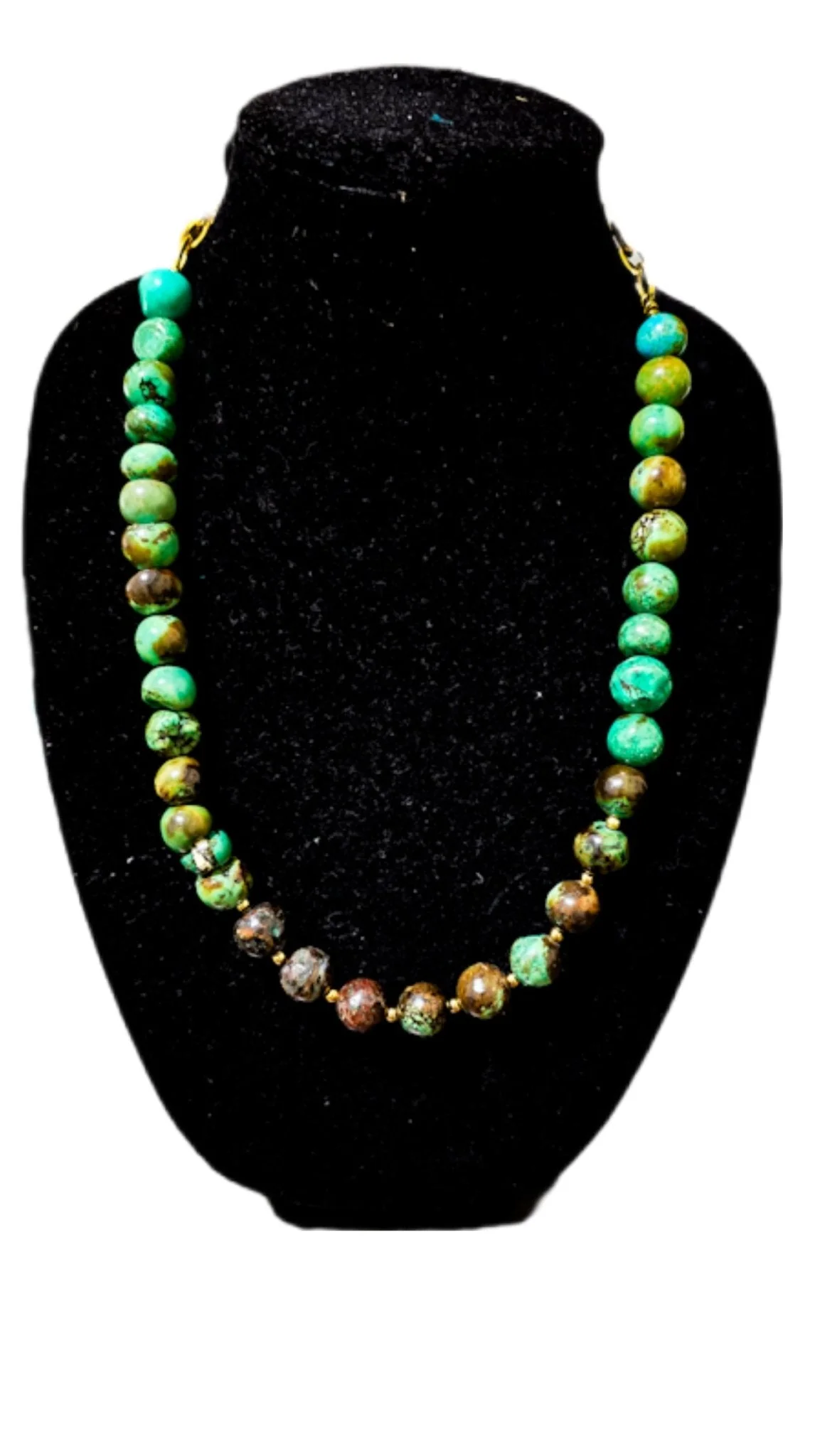 Natural Green and Brown Turquoise Necklace - Image 2
