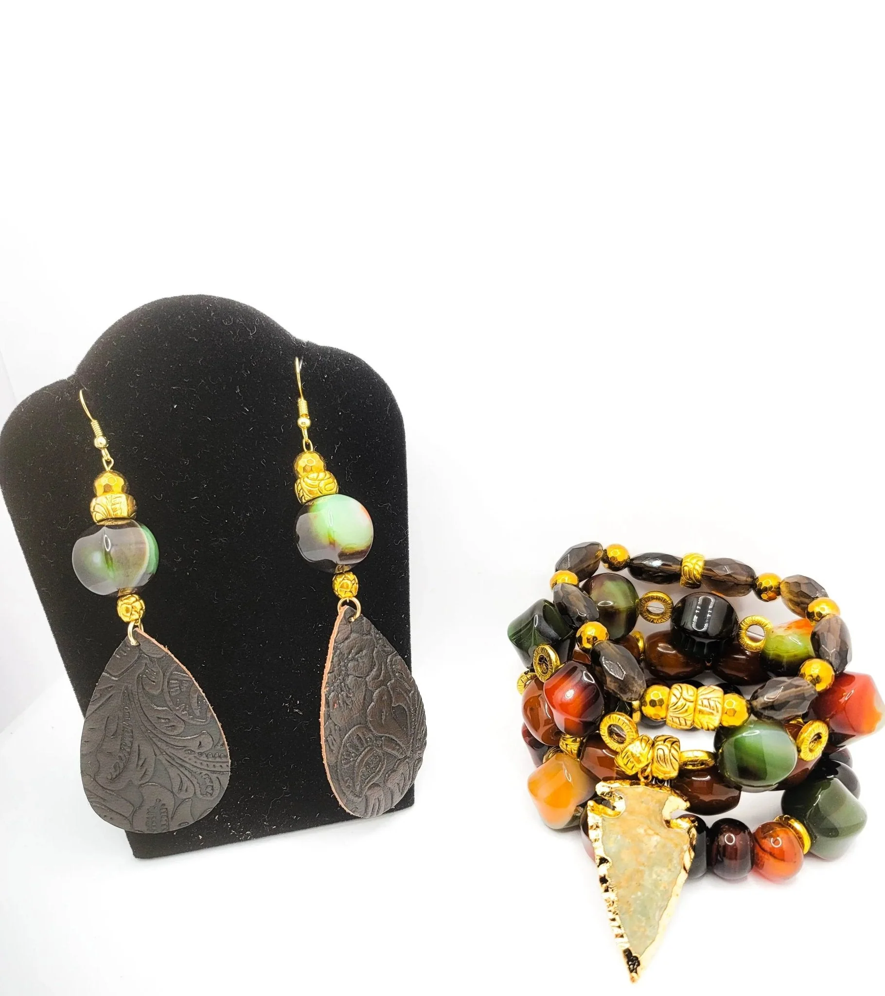 Natural Jasper Bracelet Set - Image 2
