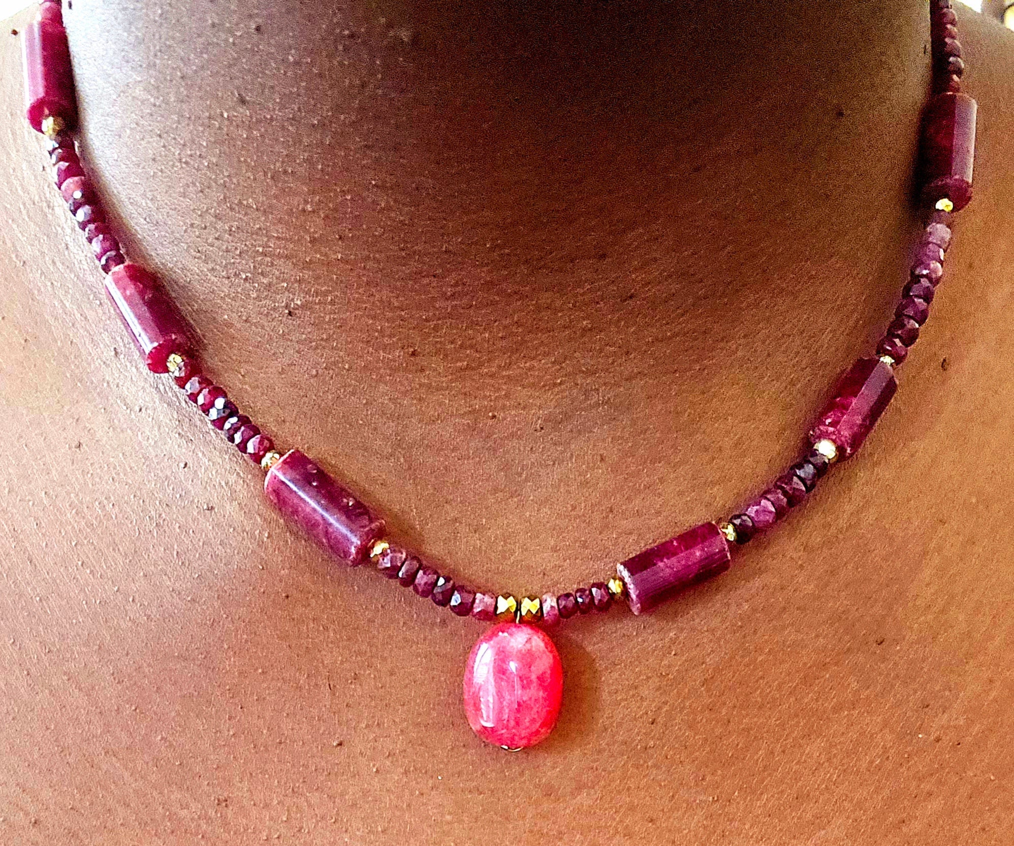 Natural Ruby Choker Necklace - Image 4