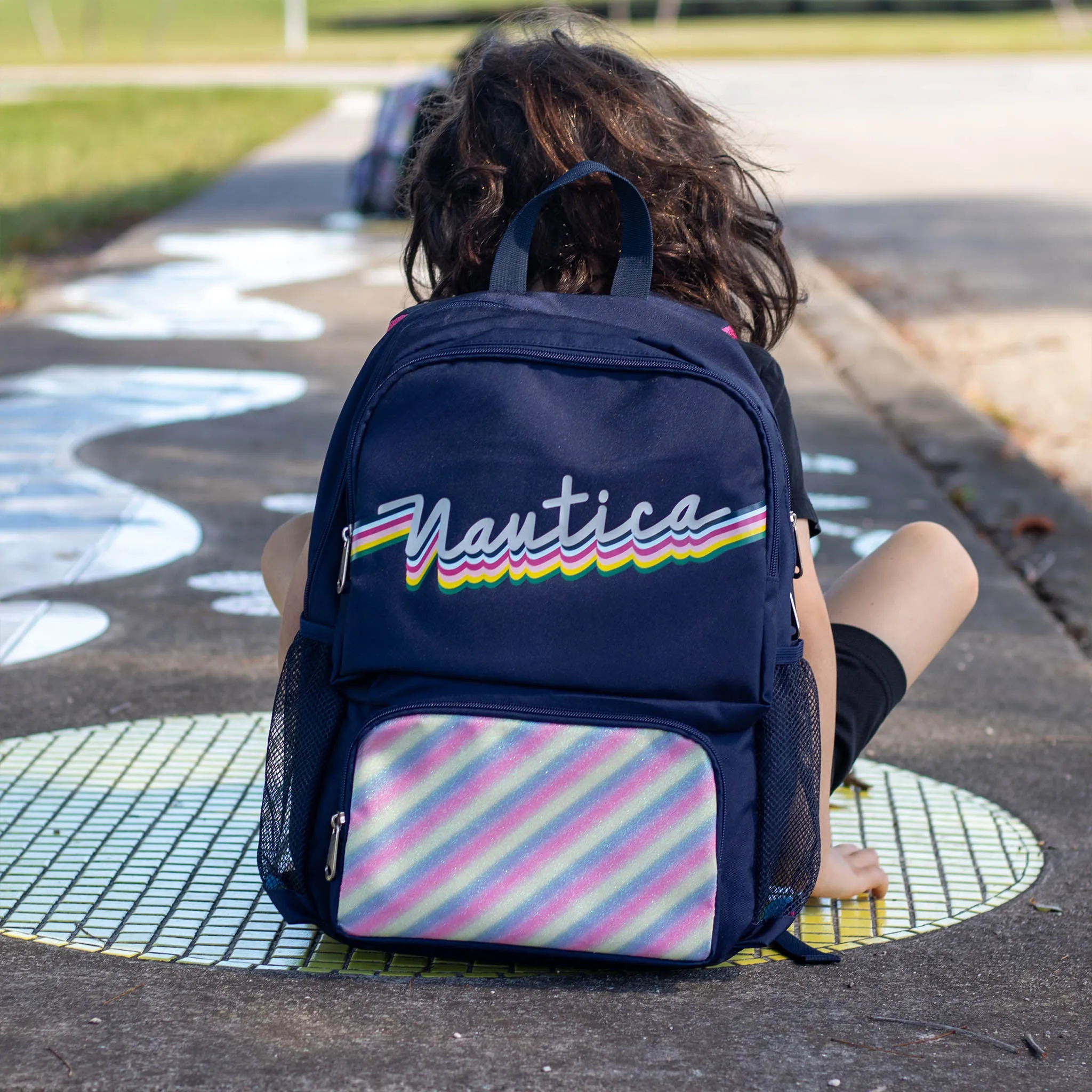 Kids Backpack for School | Retro Rainbow | 16" Tall - Image 10