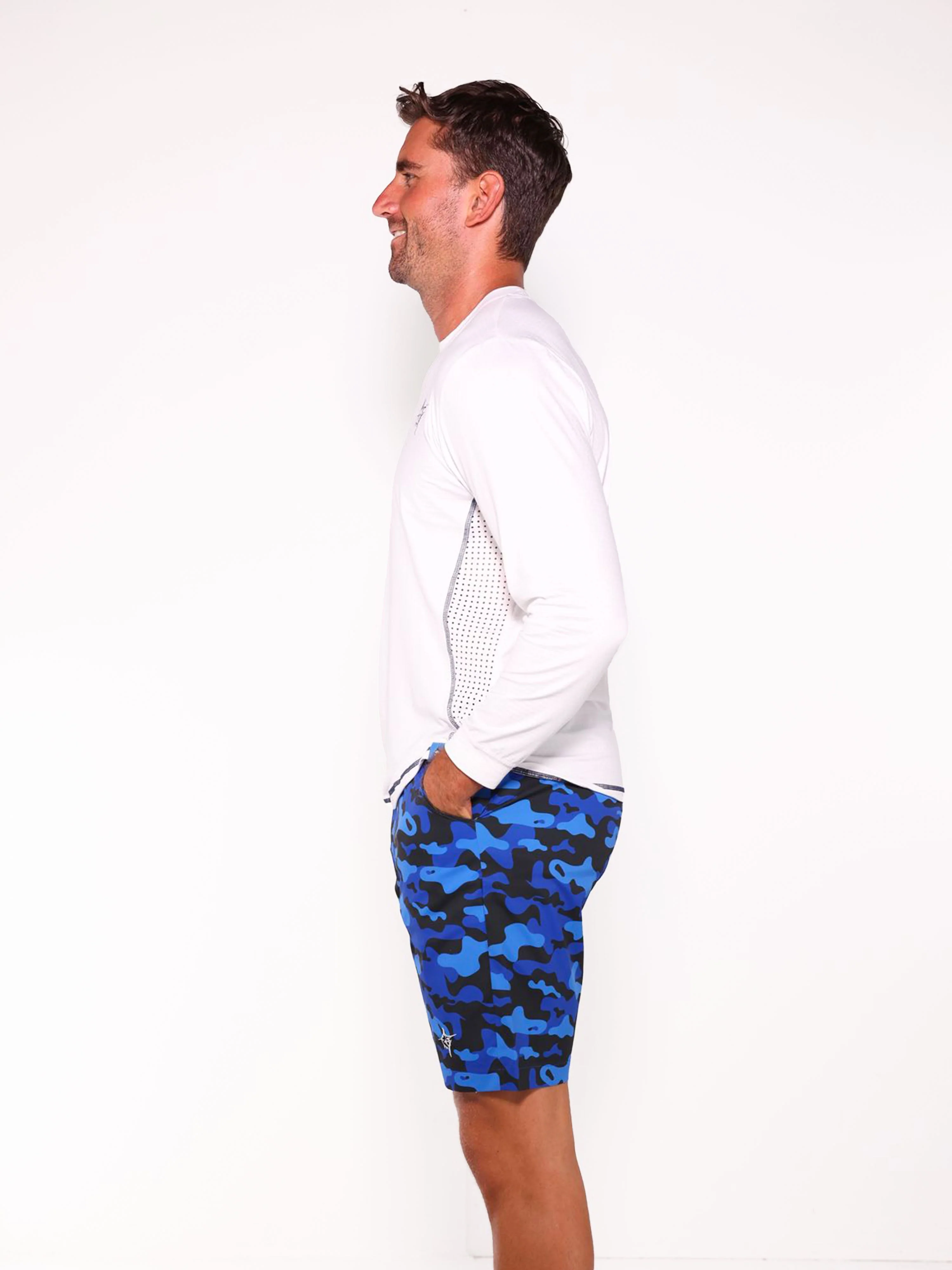 NautiFlex Performance Long Sleeve Shirt. White - Image 4