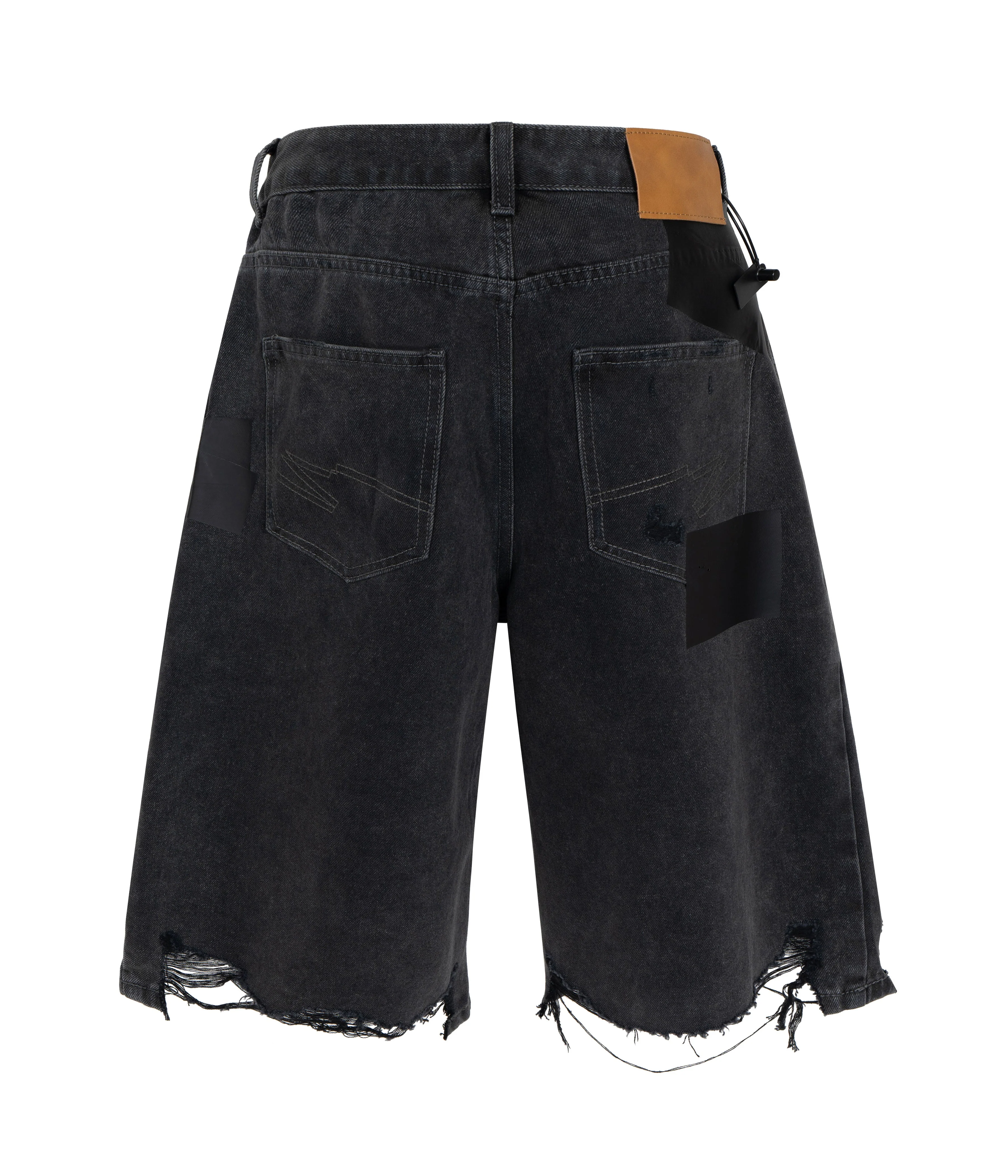 NOIR CUTOFF DENIM SHORTS - Image 2