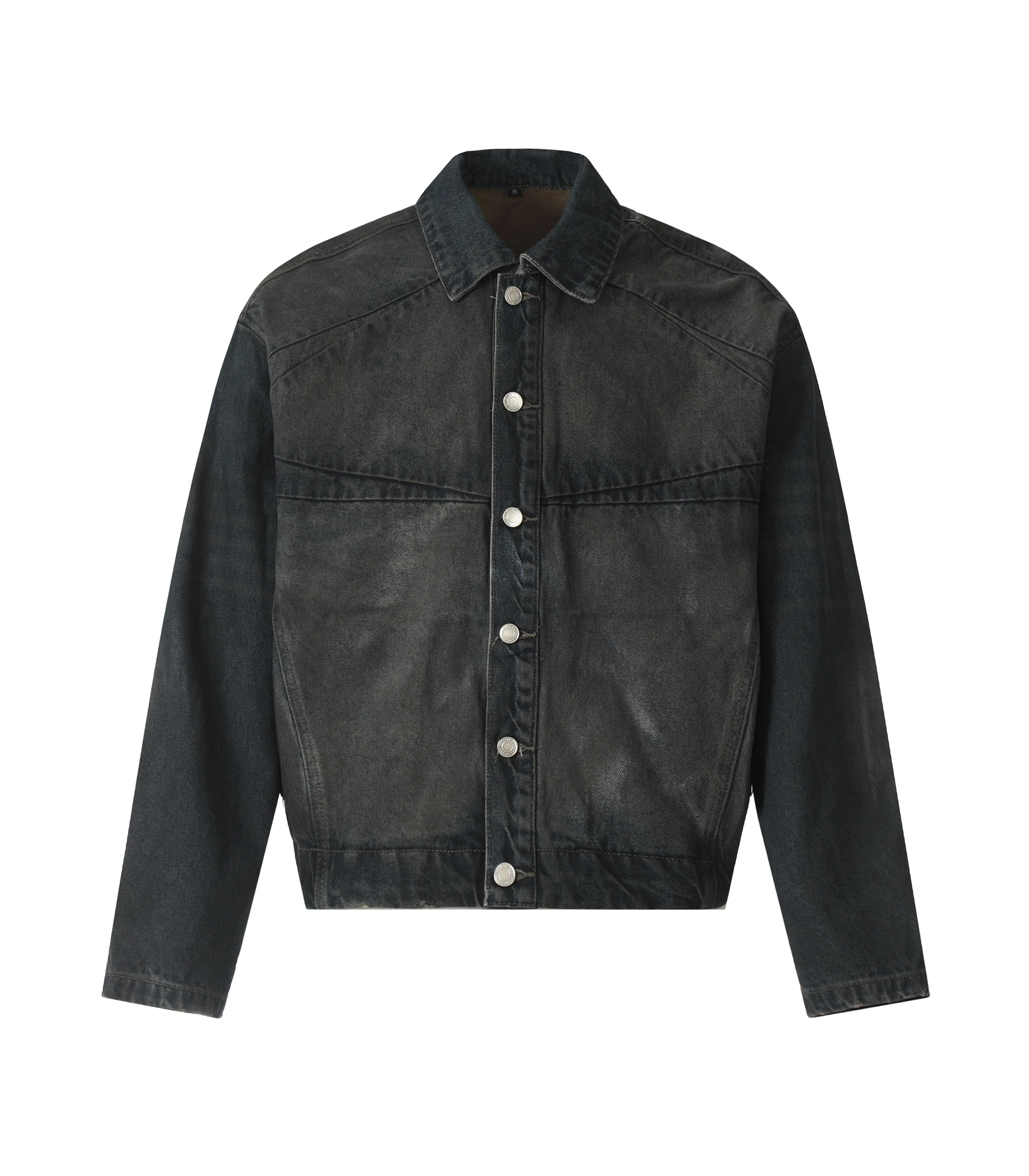 NOIR PATCHWORK WAXED DENIM JACKET
